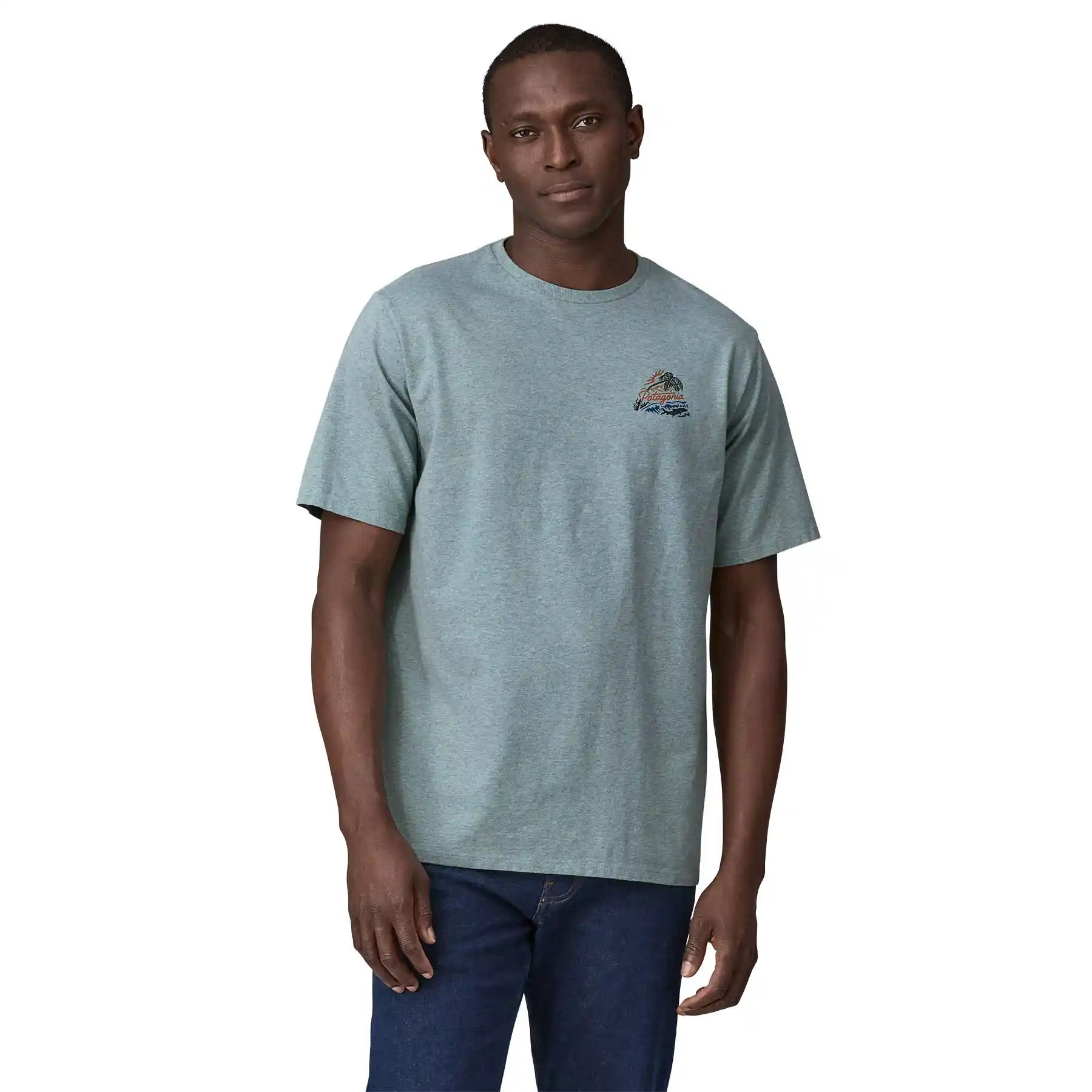 Patagonia Men's Take A Stand Responsibili-Tee, bayou badge: thermal blue — available at Norwood