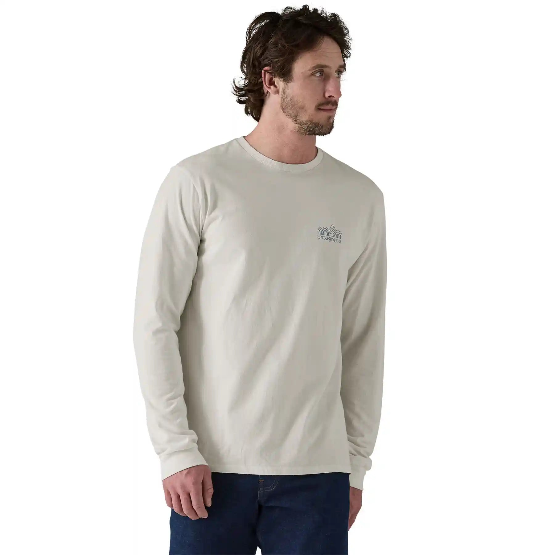 Patagonia Long Sleeve Strataspire Responsibili-Tee, birch white — available at Norwood