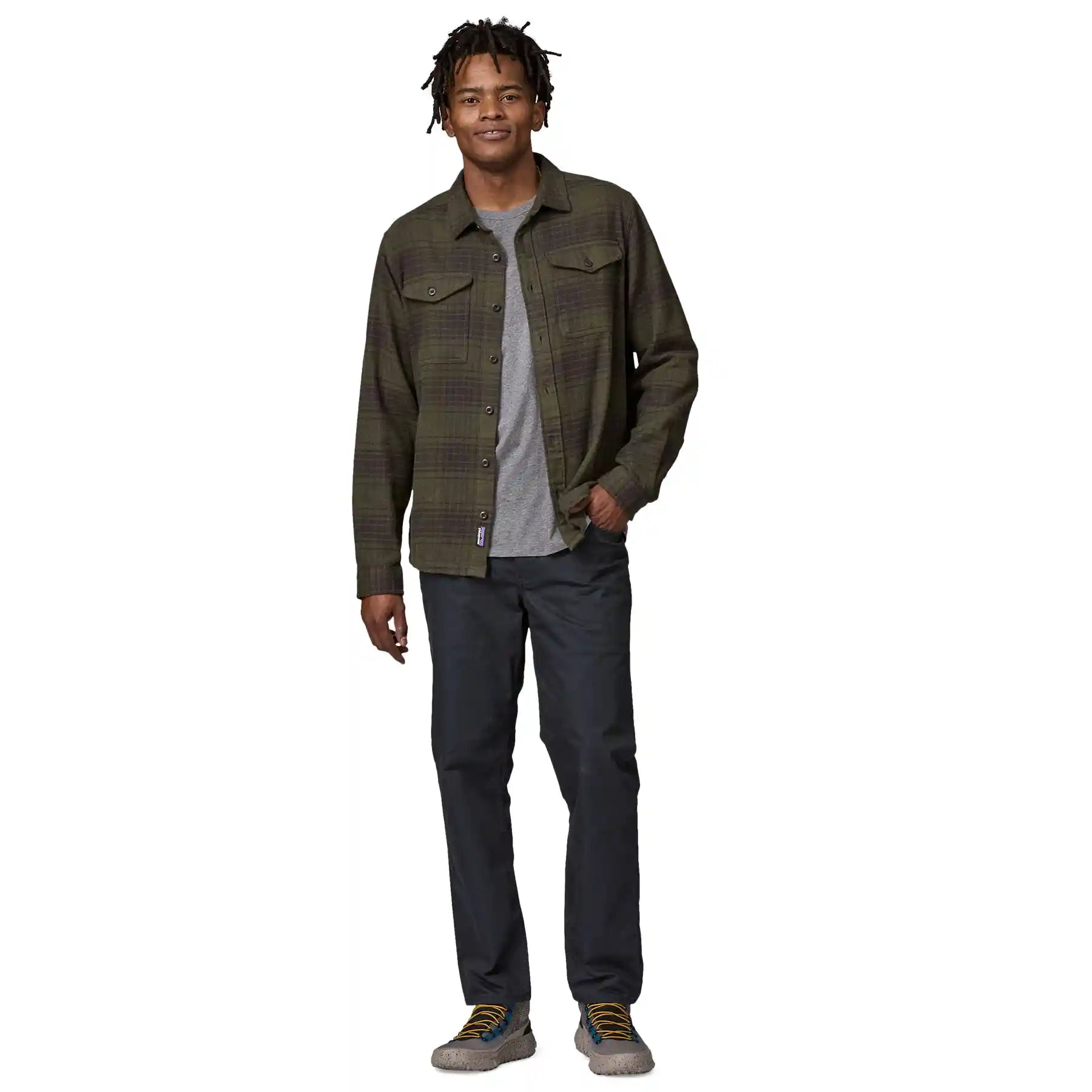 Patagonia Men's Fjord Flannel Shirt, cascade: basin green — available at Norwood