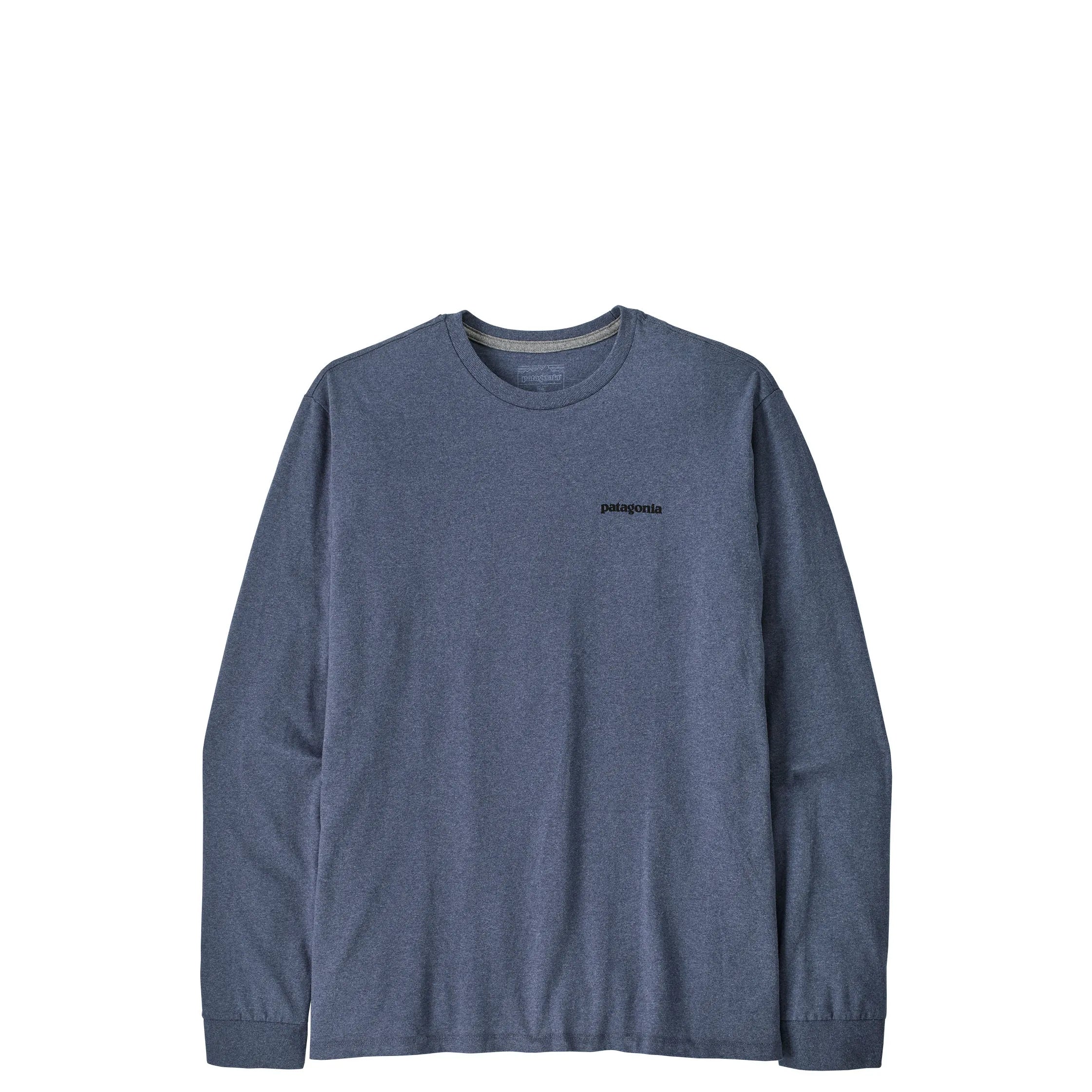 Patagonia Mens Long Sleeve P-6 Logo Responsibili-Tee, p-6 outline: current blue — available at Norwood