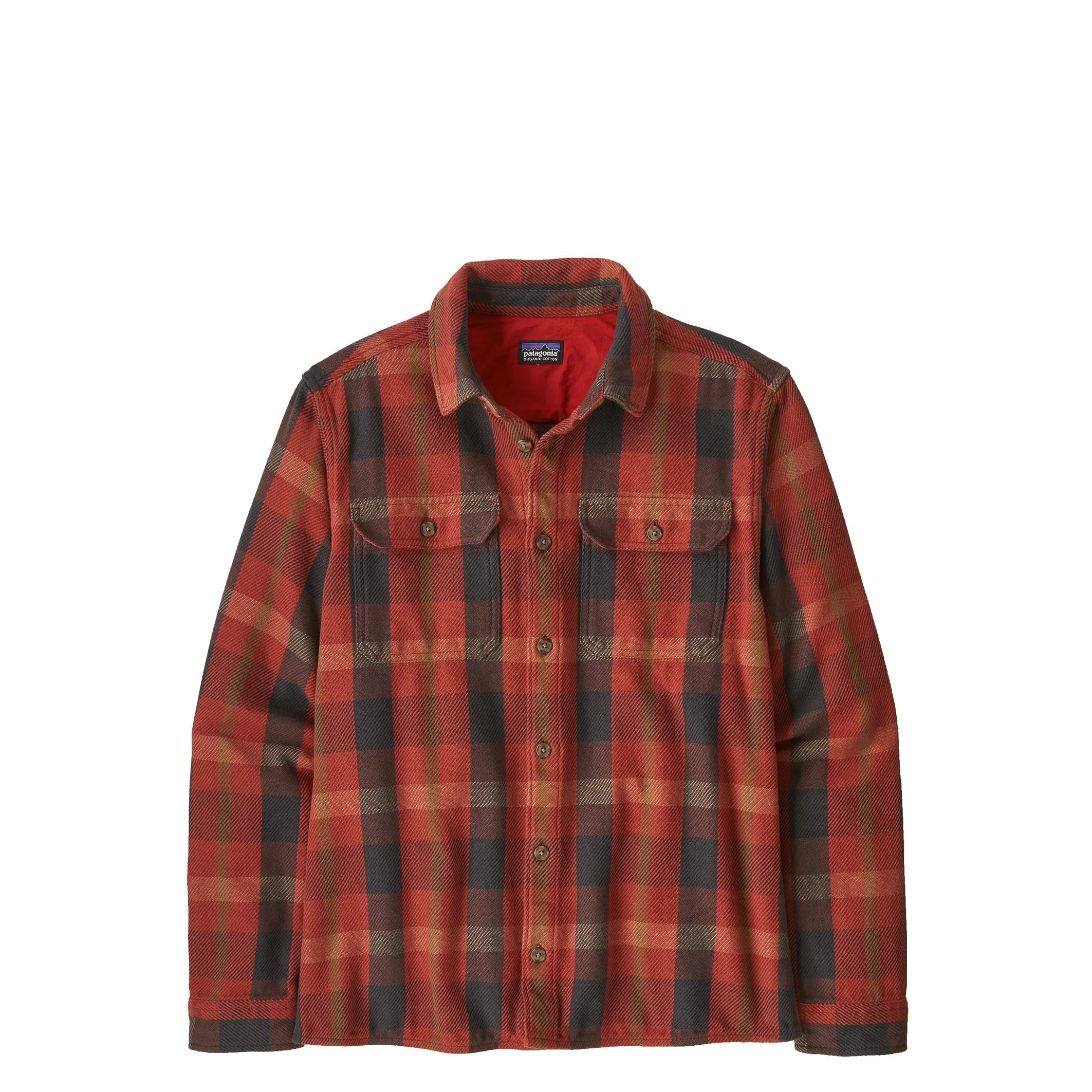 Patagonia Mens Fjord Loft Shirt, hunter: amanita red — available at Norwood