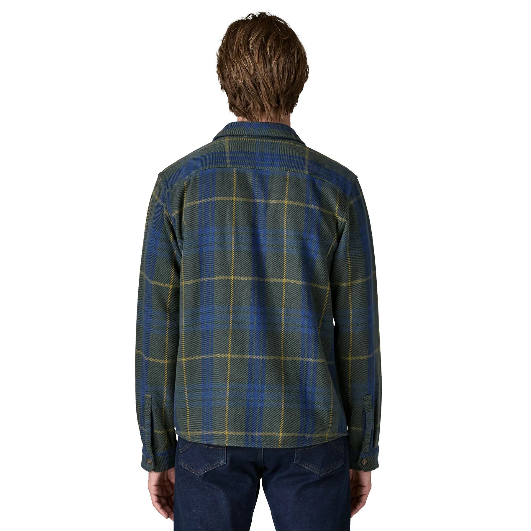 Patagonia Mens Fjord Loft Shirt, netted: old growth green — available at Norwood