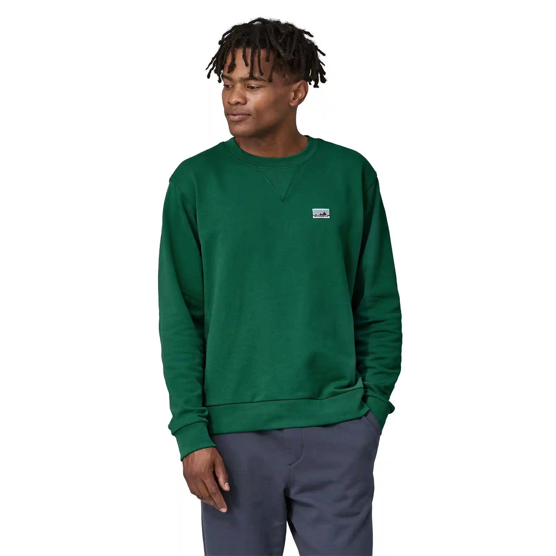 Patagonia Daily Crewneck Sweatshirt, conifer green — available at Norwood