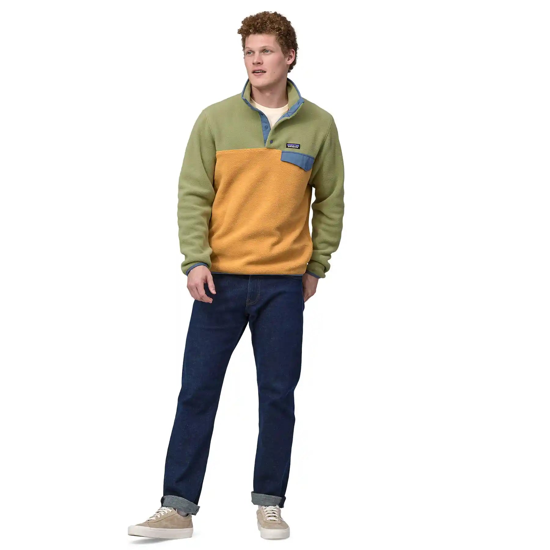 Patagonia Lightweight Synchilla Snap-T Pullover, pufferfish gold — available at Norwood