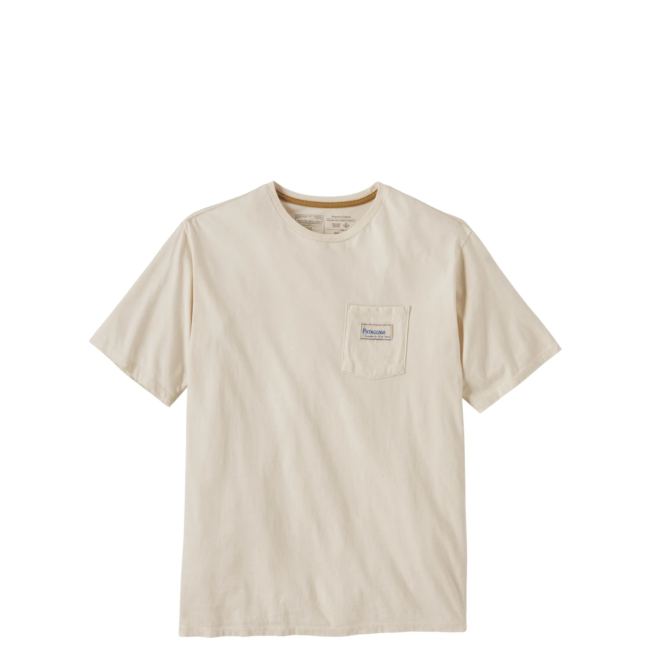 Patagonia Men's Water People Organic Pocket T-Shirt, water people banner: undyed natural — available at Norwood