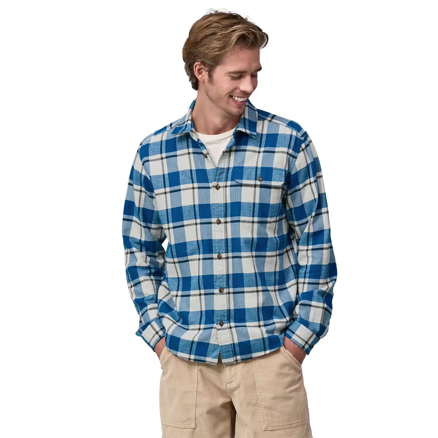 Patagonia Lightweight Fjord Flannel Shirt, captain: endless blue — available at Norwood