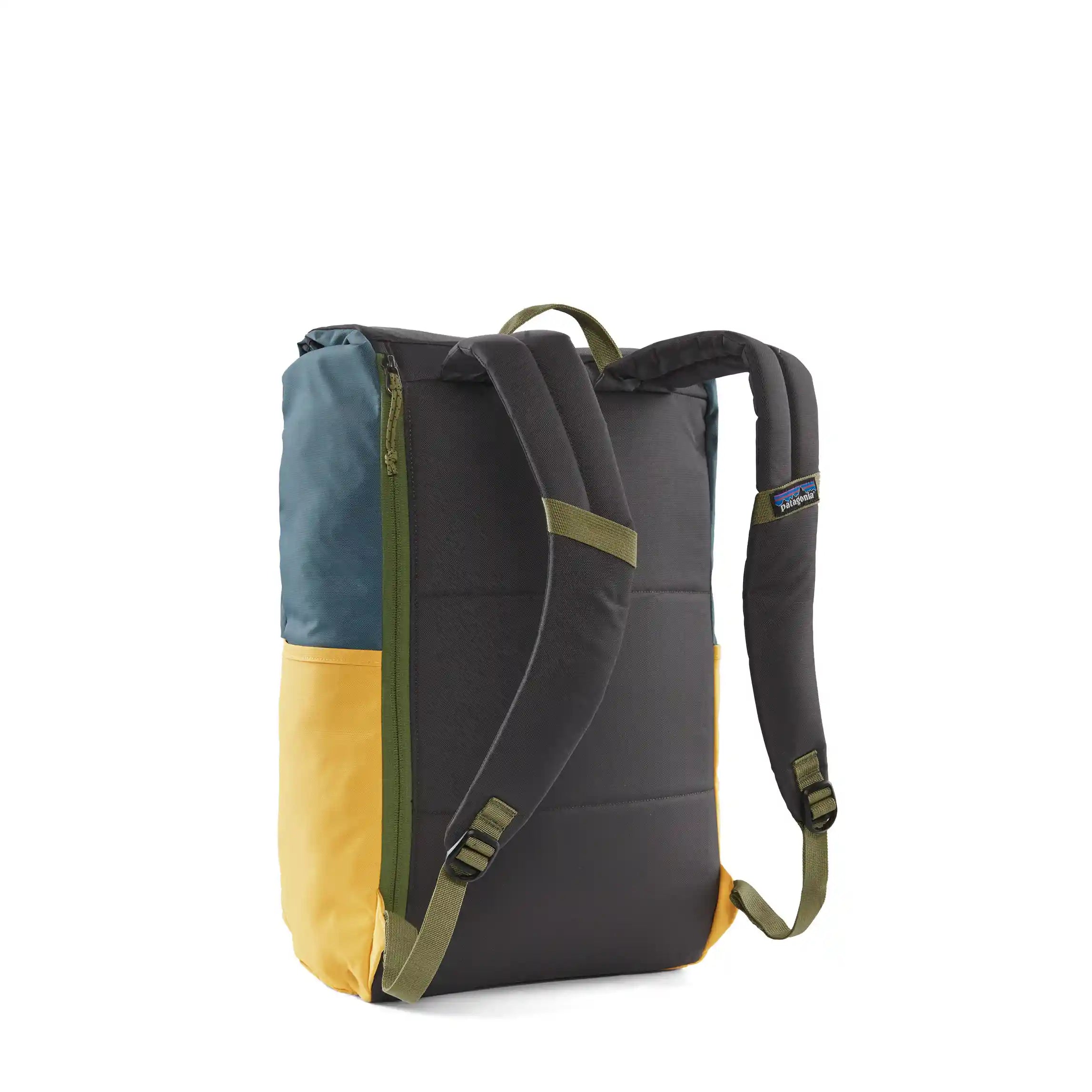 Patagonia Fieldsmith Roll Top Pack, patchwork: surfboard yellow w/abalone blue — available at Norwood