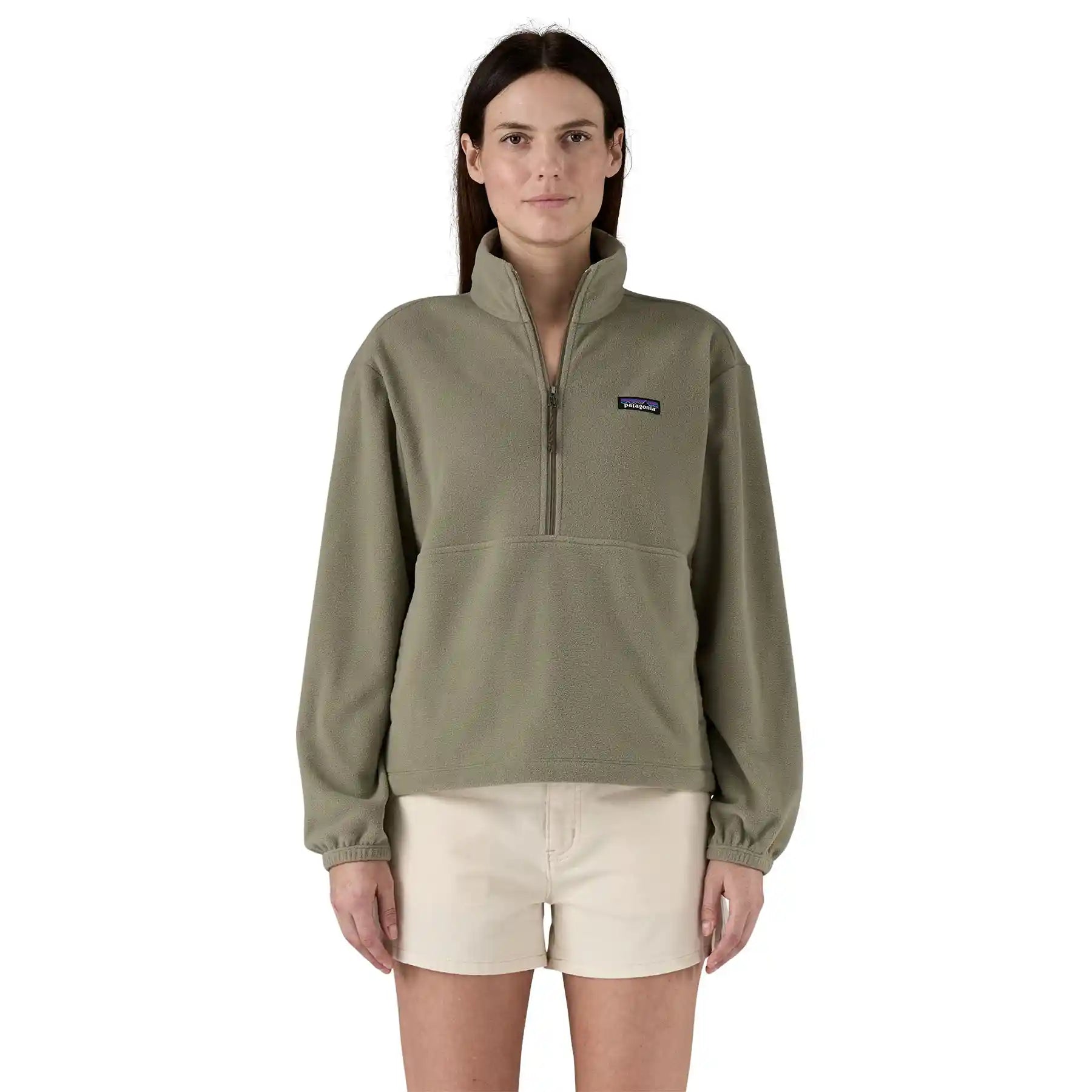 Patagonia Womens Micro D 1/2 Zip Fleece Pullover, river rock green — available at Norwood