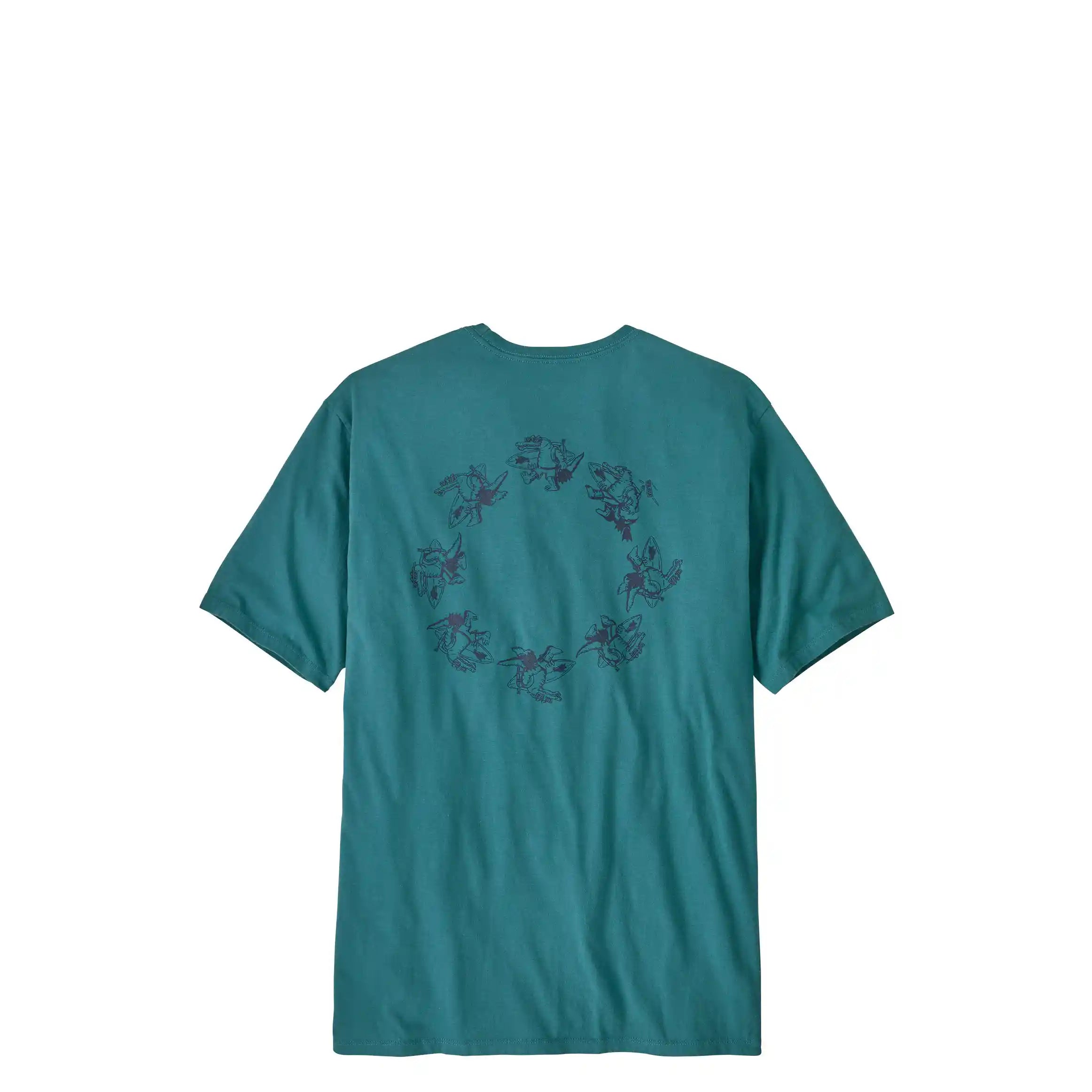 Patagonia Water People Organic Pocket T-Shirt, gator going gone: wetland blue