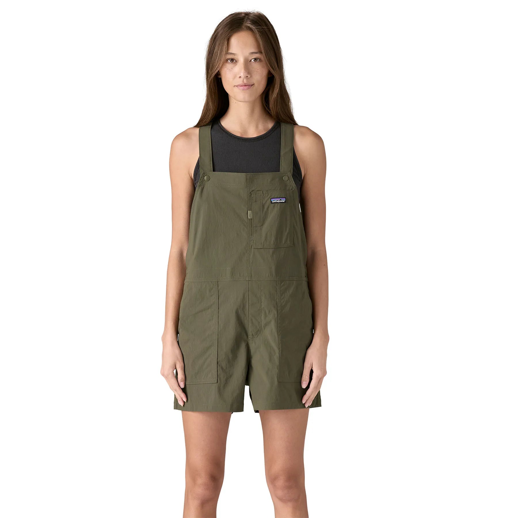 Patagonia Womens Outdoor Everyday Overalls, basin green — available at Norwood