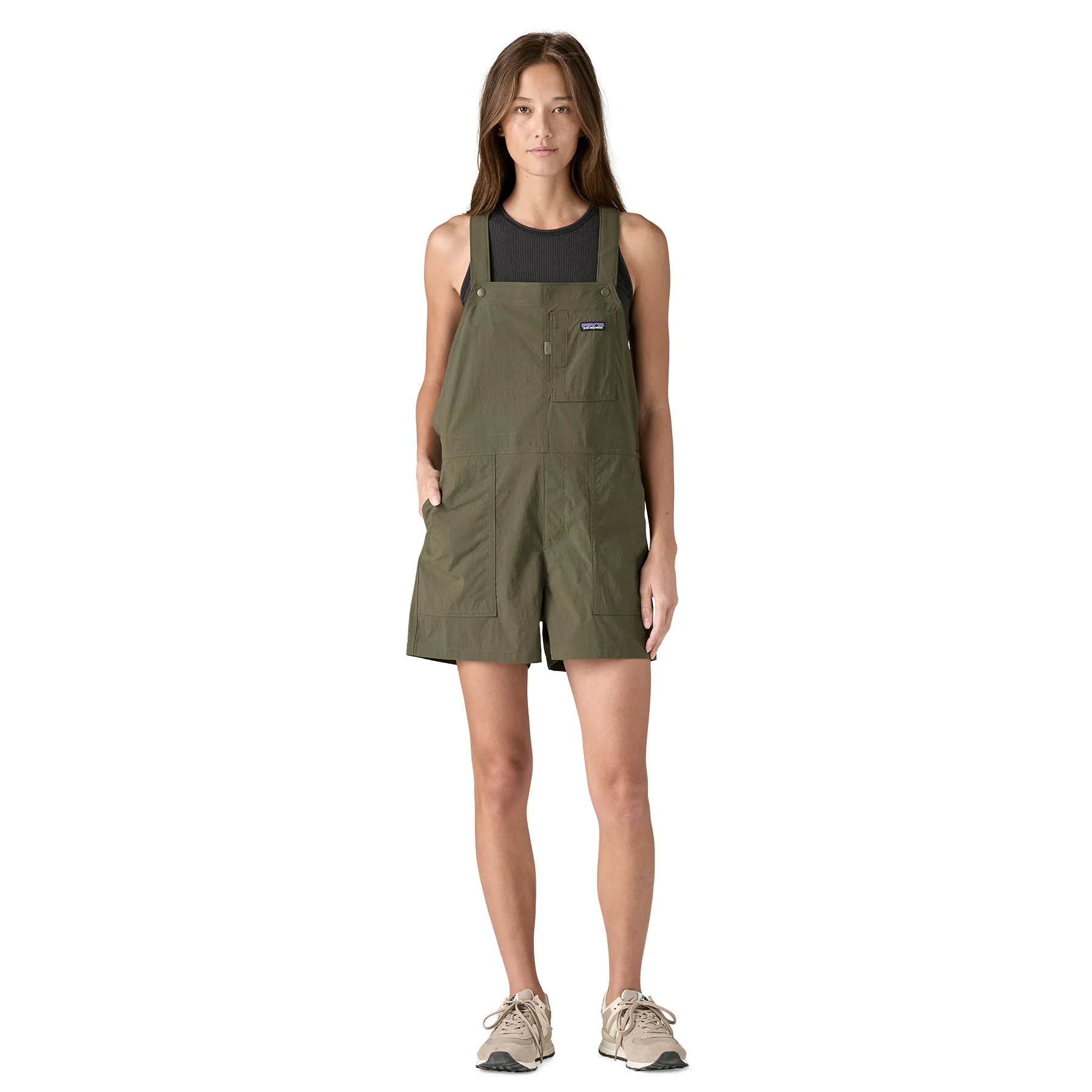 Patagonia Womens Outdoor Everyday Overalls, basin green — available at Norwood
