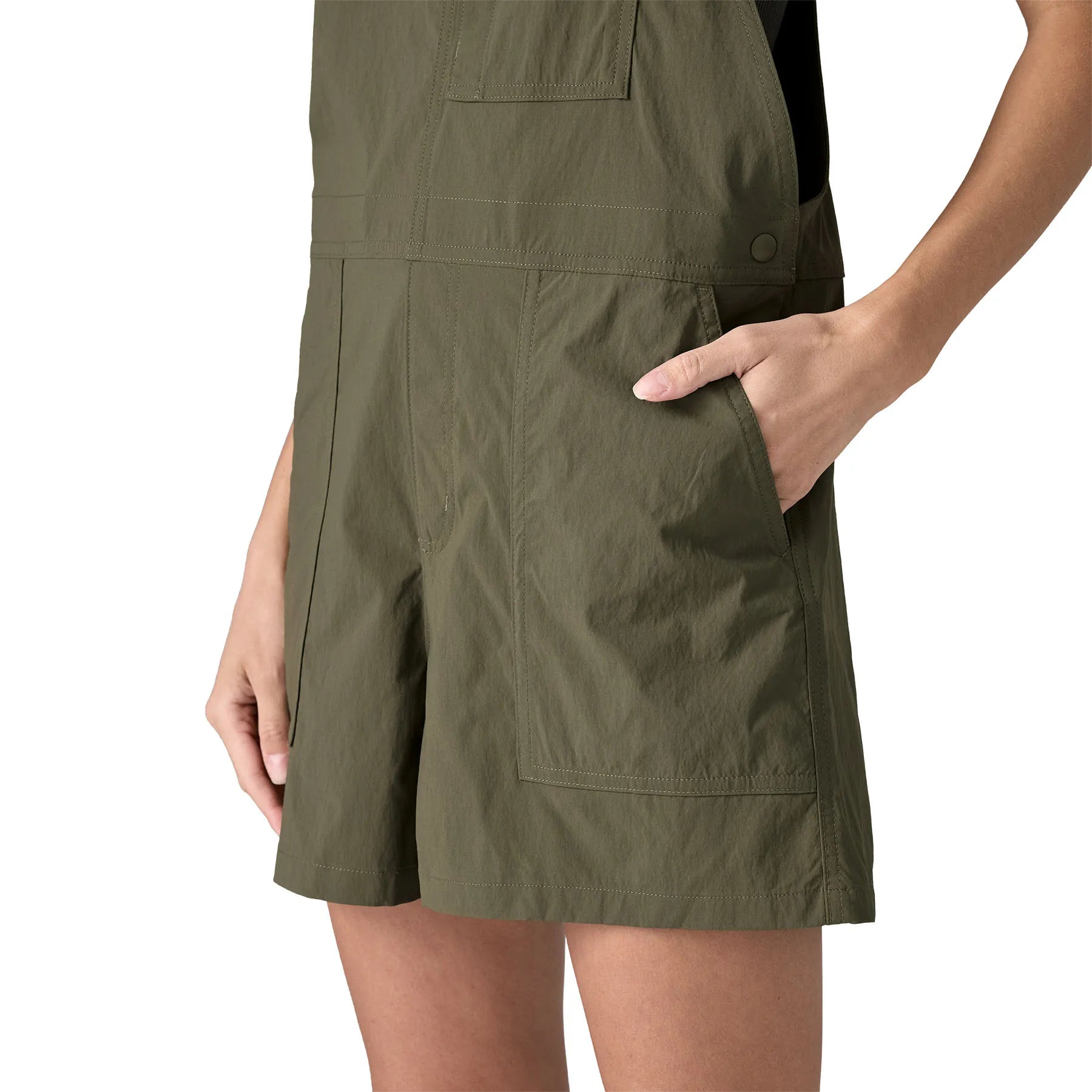 Patagonia Womens Outdoor Everyday Overalls, basin green — available at Norwood