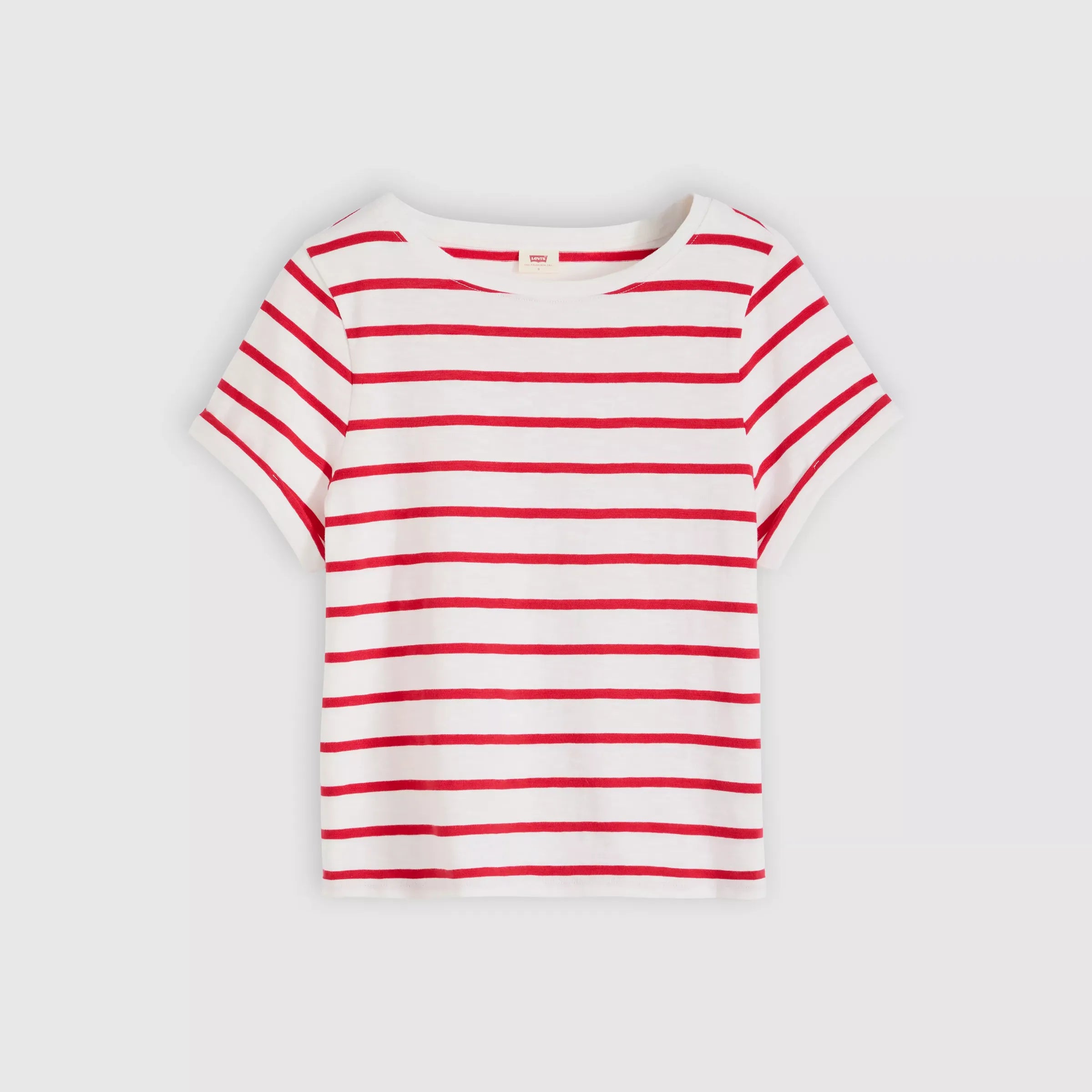 Levi's Womens Julie Slub Tee, saint stripe egret urban red — available at Norwood