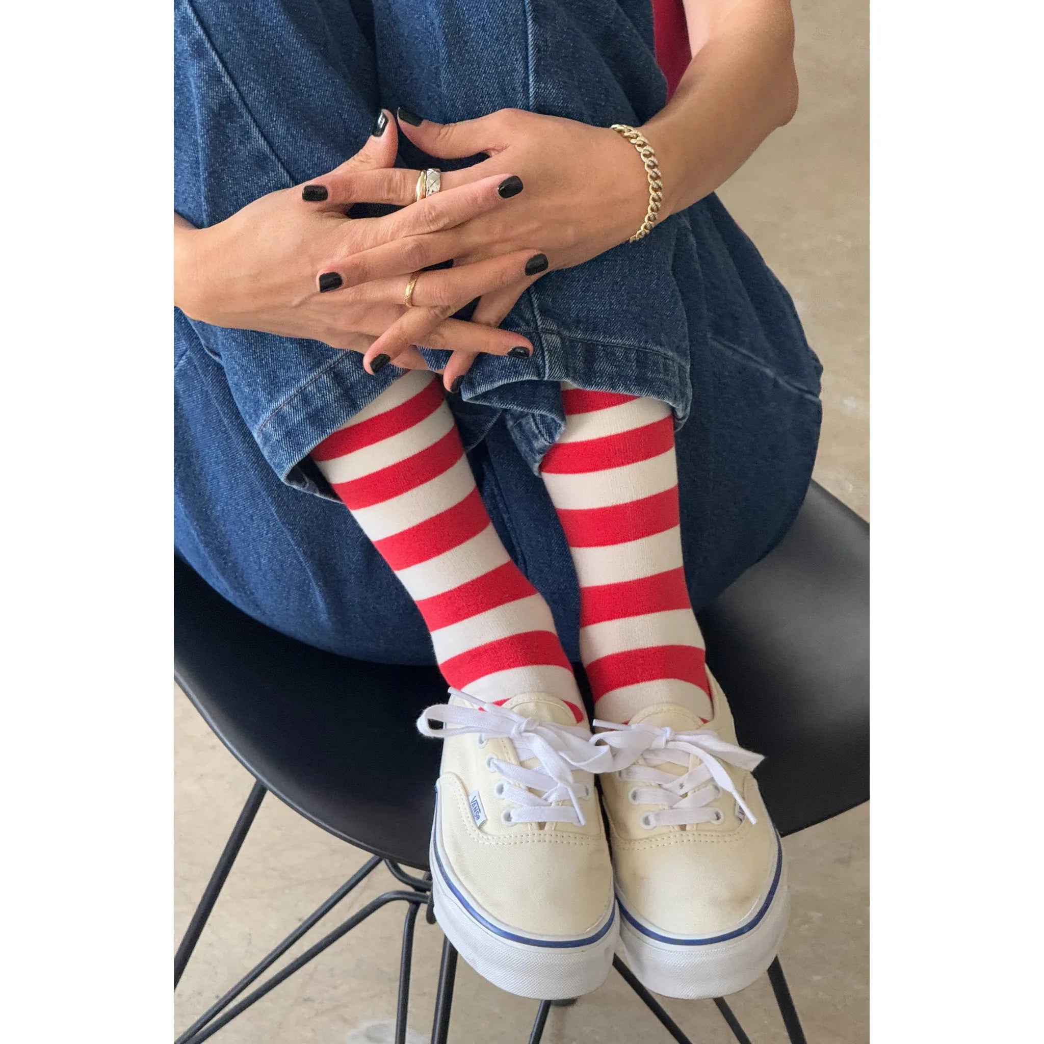 Le Bon Shoppe Wally Socks, wide / red stripe