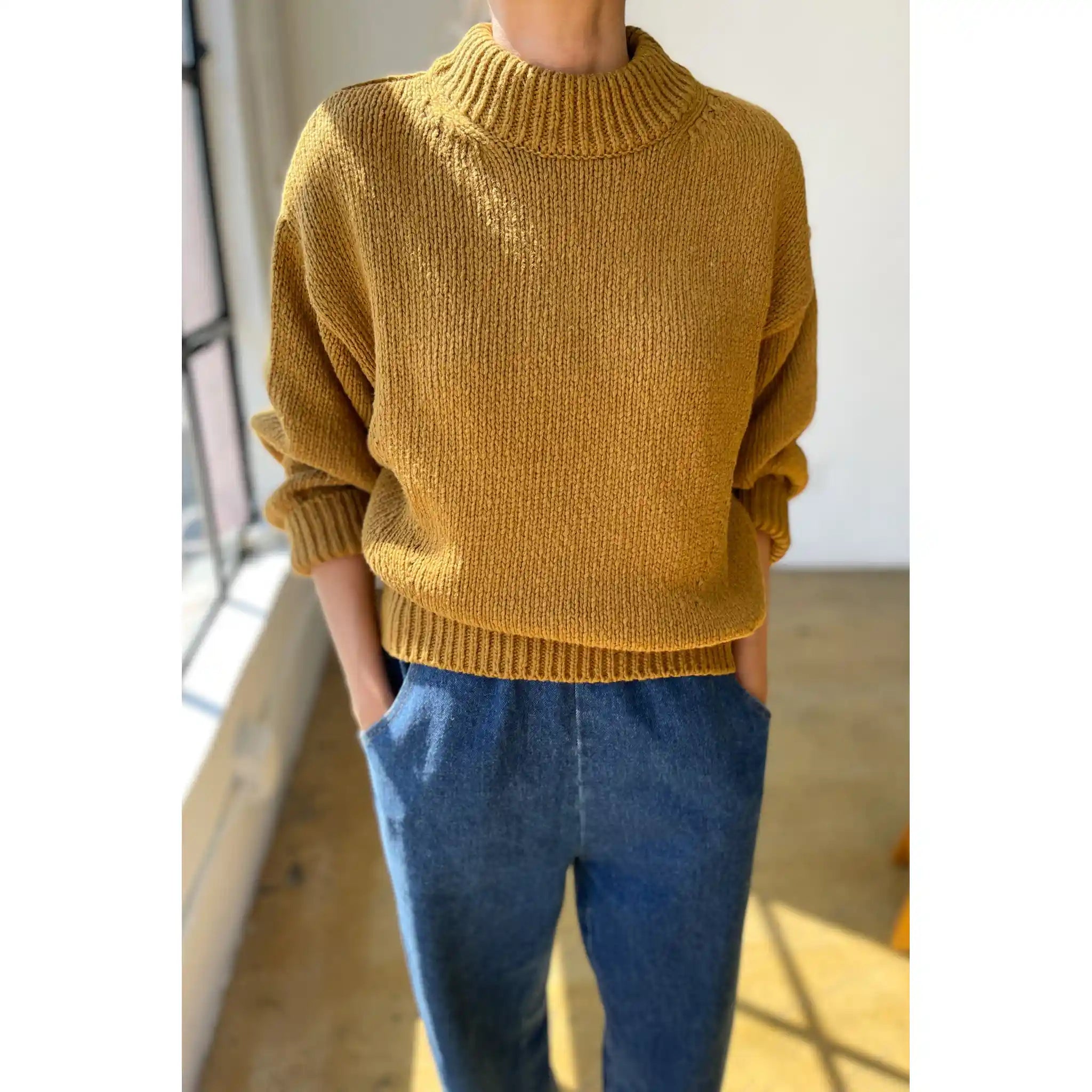 Le Bon Shoppe Womens Zoe Cotton Sweater, dijon