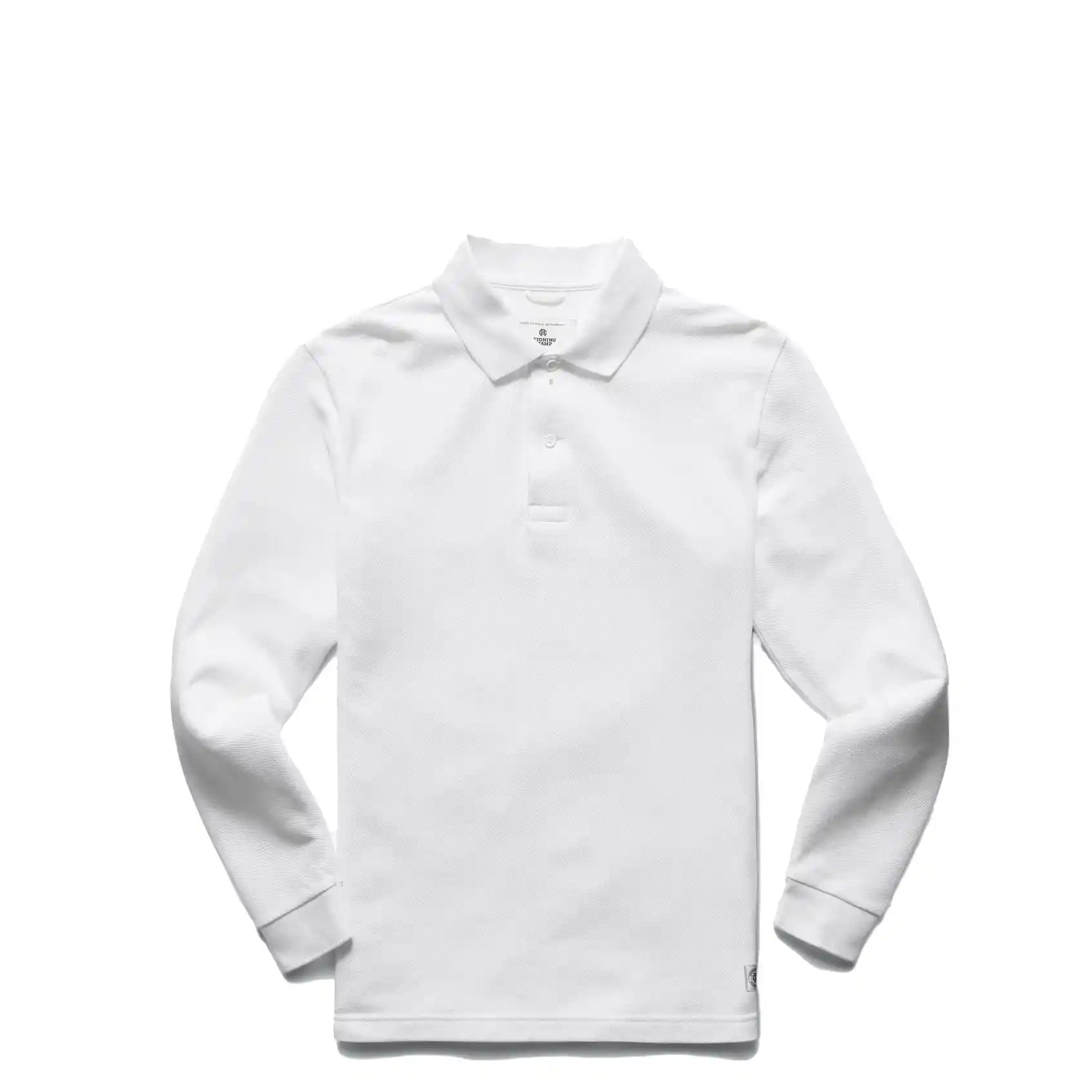 Reigning Champ Academy Long Sleeve Polo, white