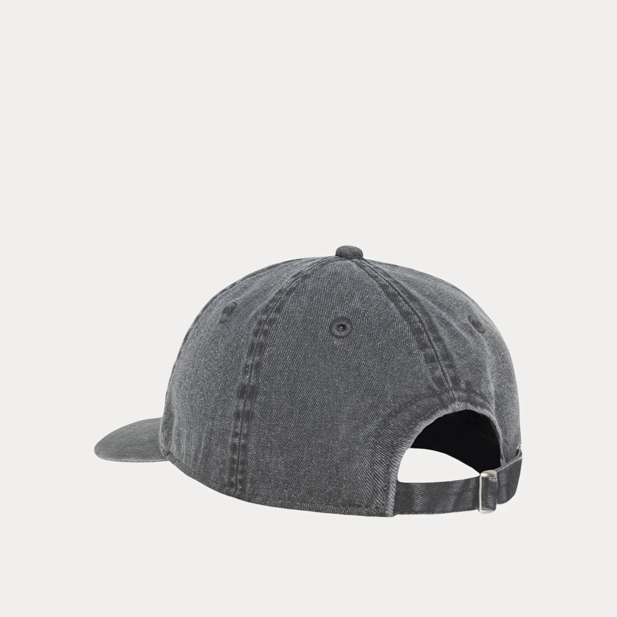 Stussy Basic Washed Low Pro Cap, charcoal — available at Norwood