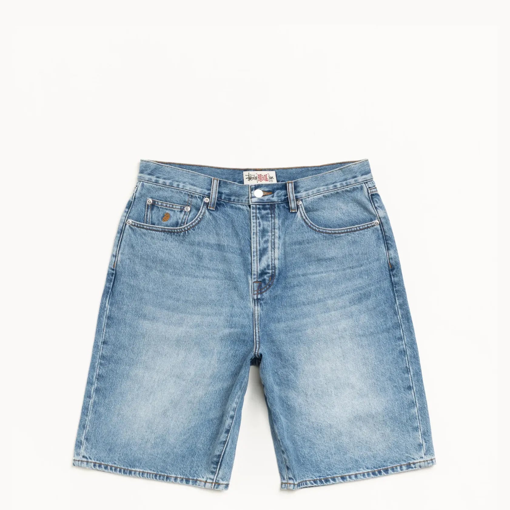 Stussy Denim Big Ol Shorts, indigo stone wash — available at Norwood