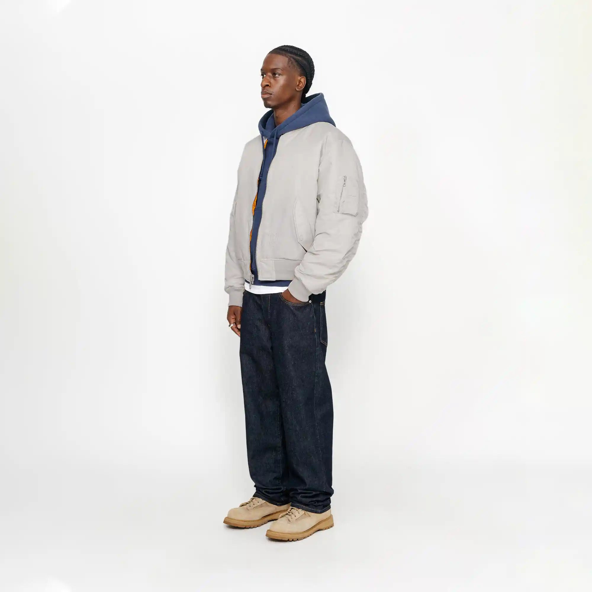 Stussy Built Bomber Jacket, grey — available at Norwood