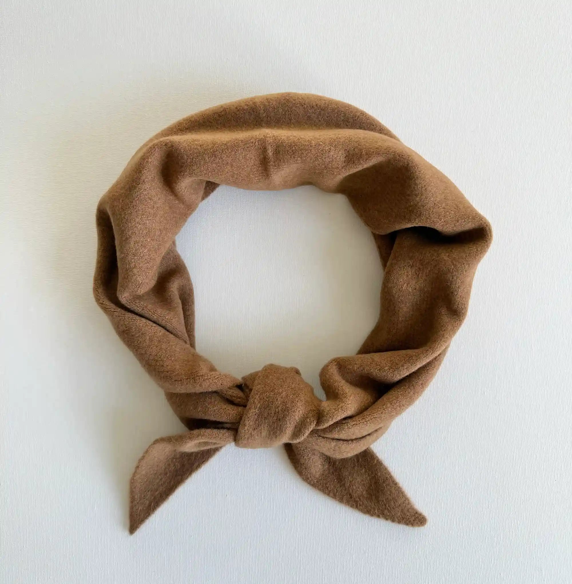 Billy Bamboo Fuzzy Wool Cravat Scarf, caramel