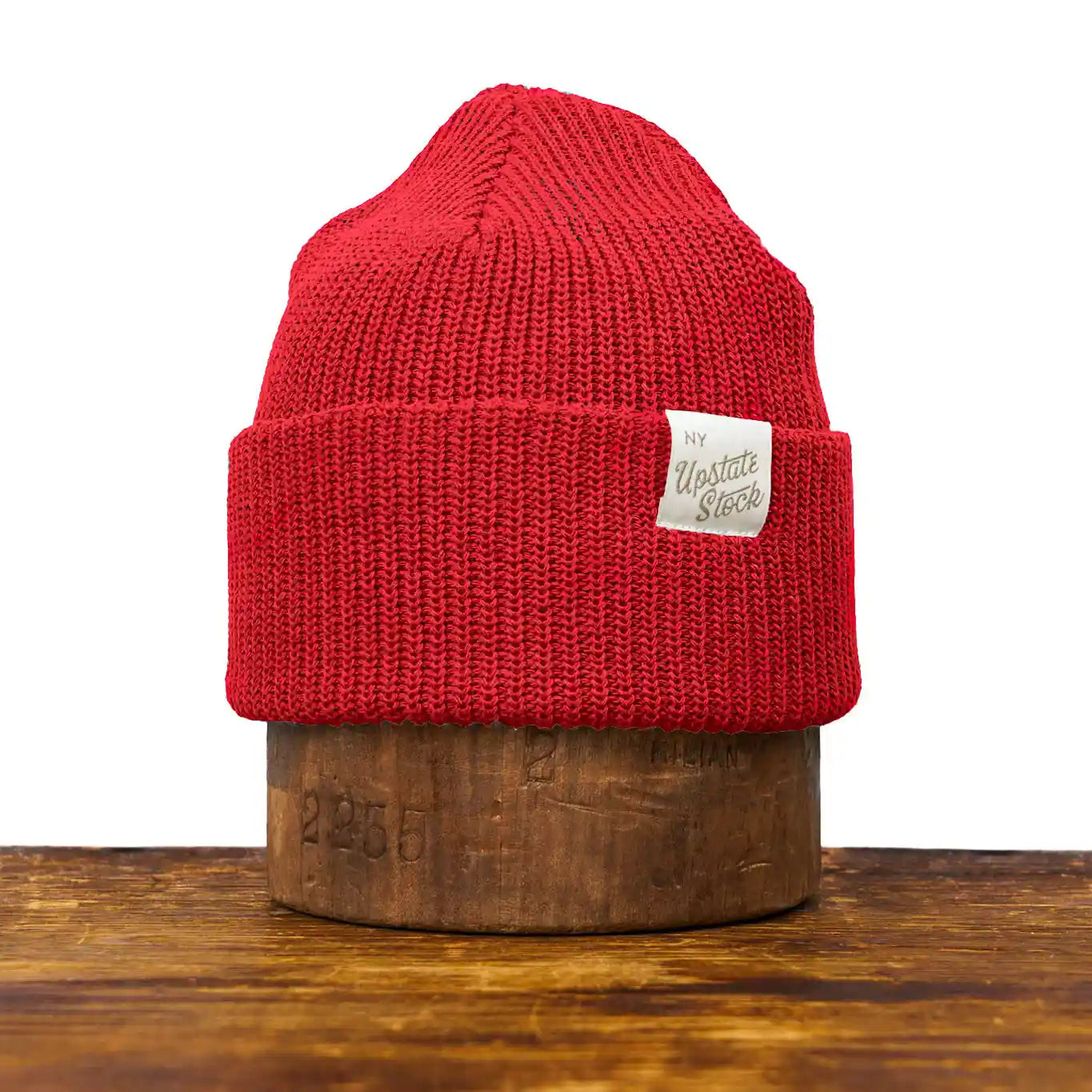 Upstate Stock Upcycled Cotton Watchcap, cherry red