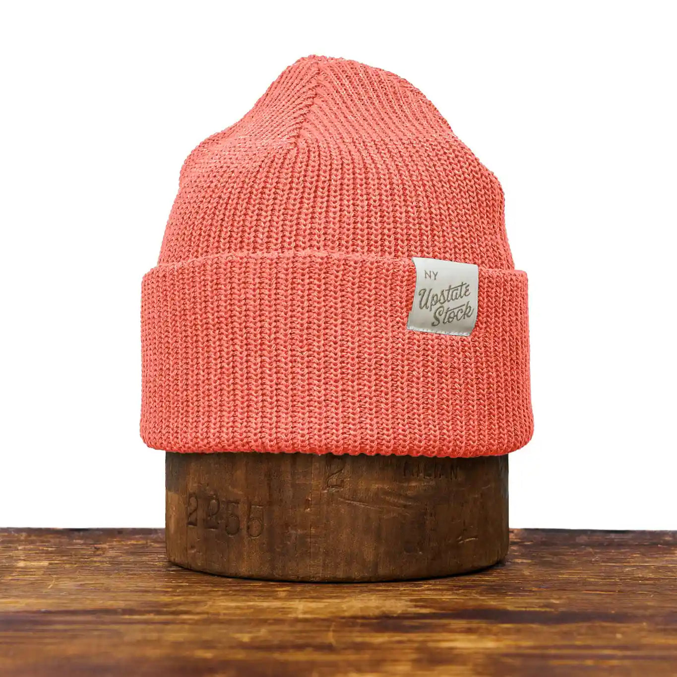 Upstate Stock Super Fine Upcycled Cotton Watchcap, coral