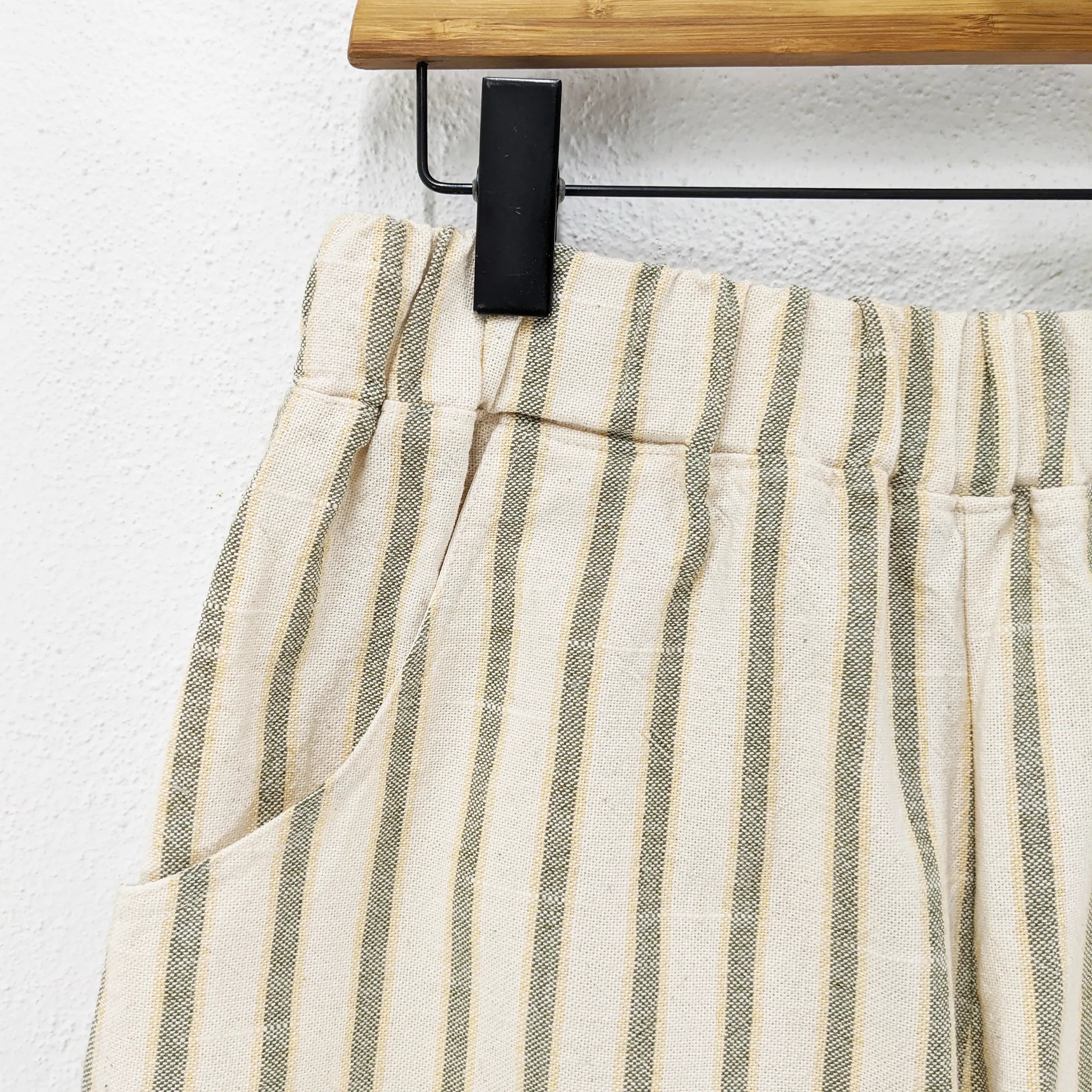 CUB Alia Shorts, grey & yellow stripe — available at Norwood