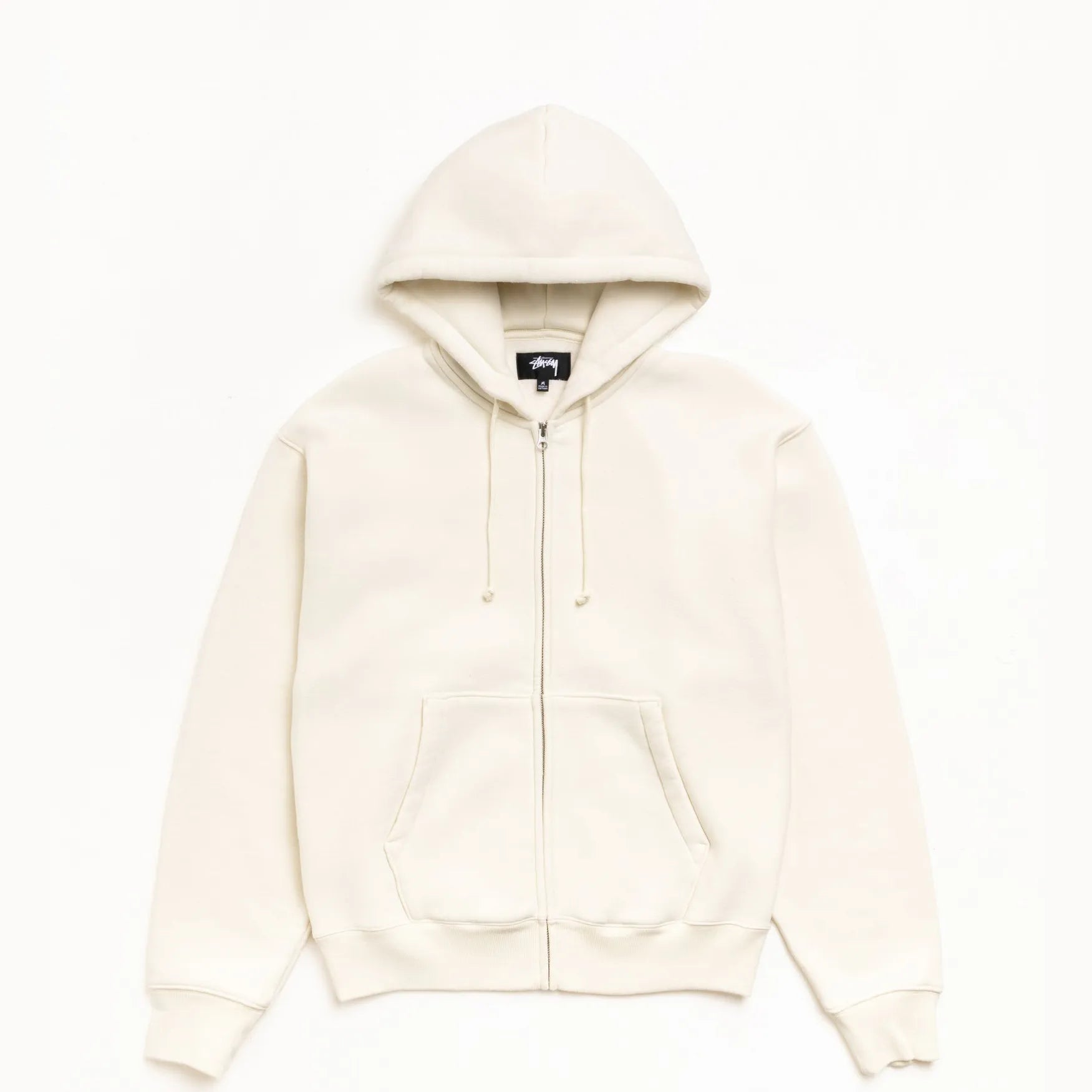 Stussy Cursive Applique Zip Hood, natural — available at Norwood
