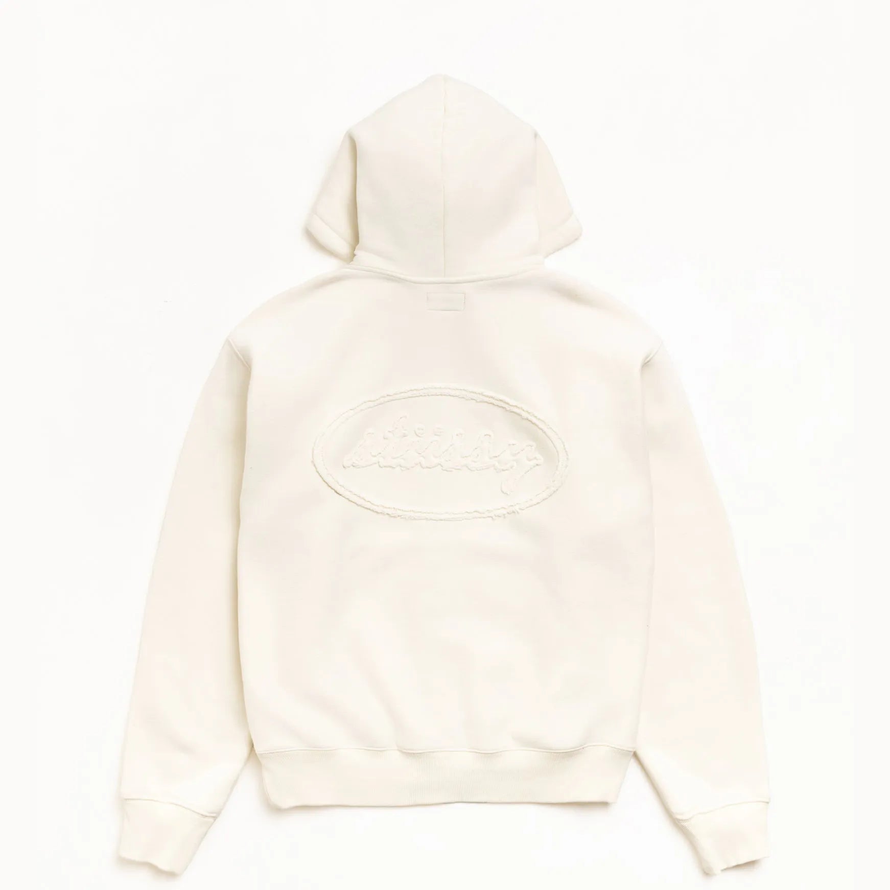 Stussy Cursive Applique Zip Hood, natural — available at Norwood