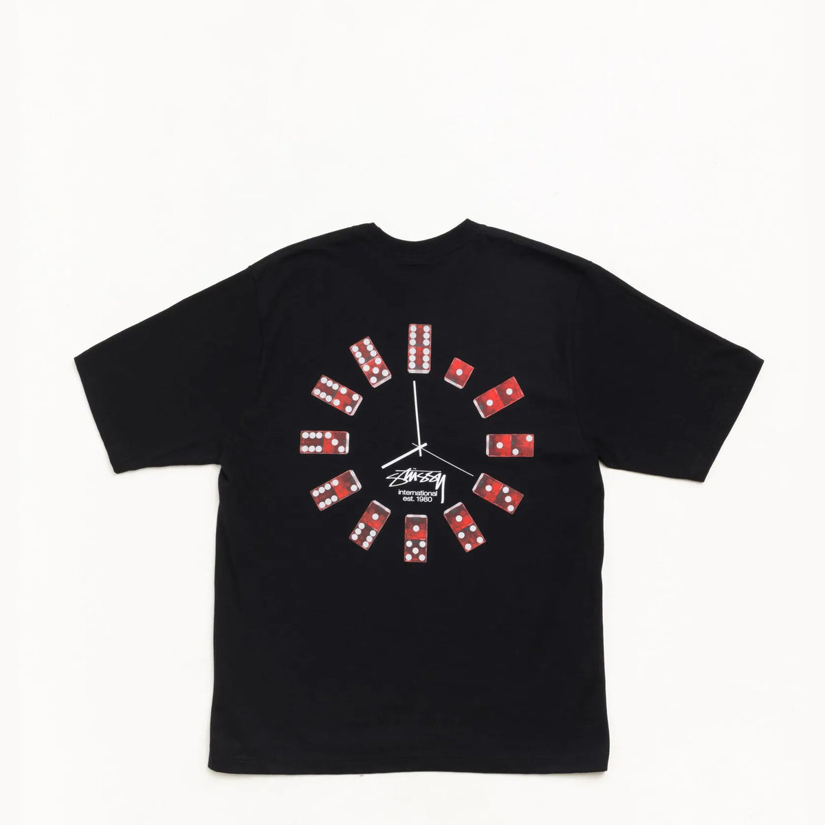 Stussy Dice Clock Tee, black — available at Norwood