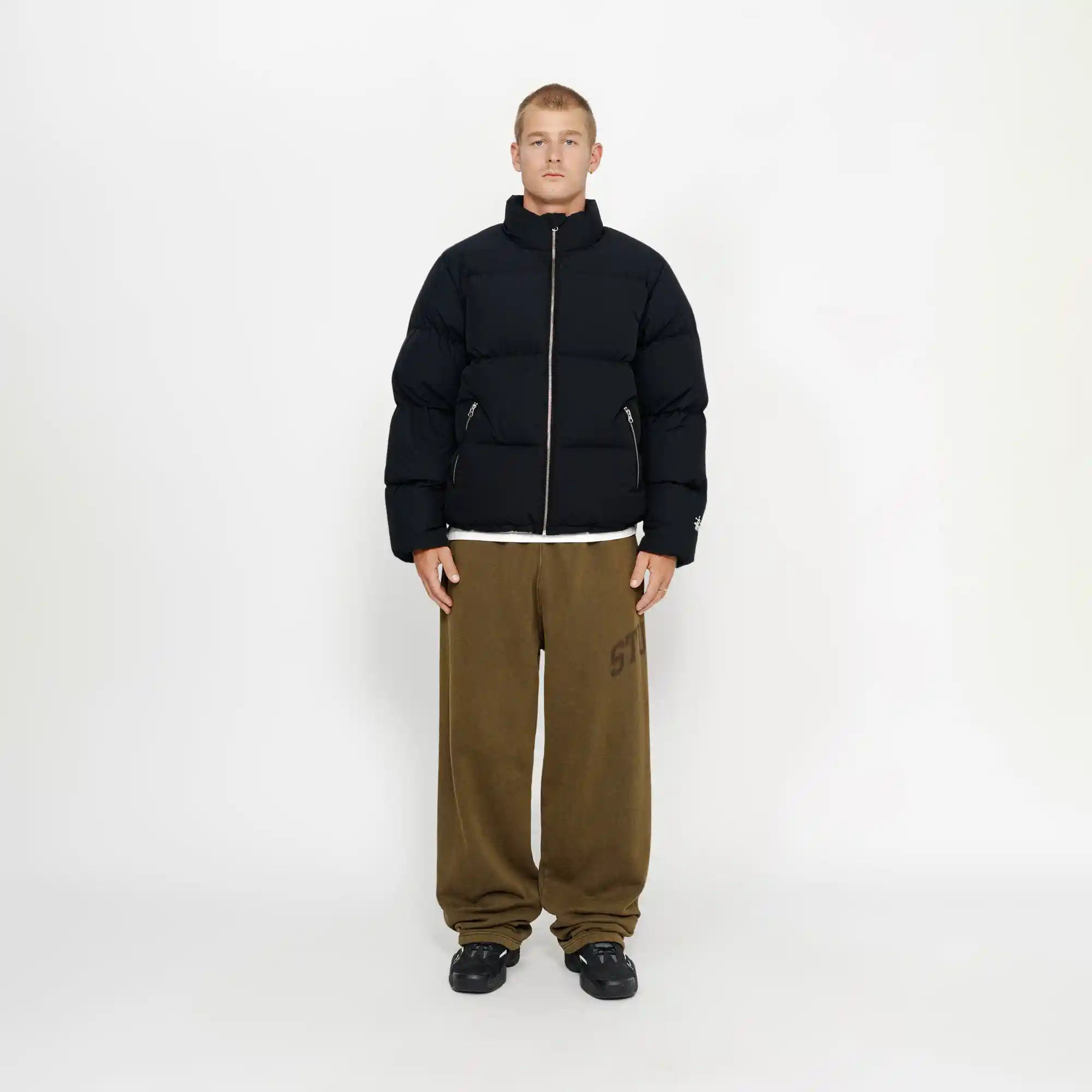 Stussy Nylon Down Puffer, black — available at Norwood