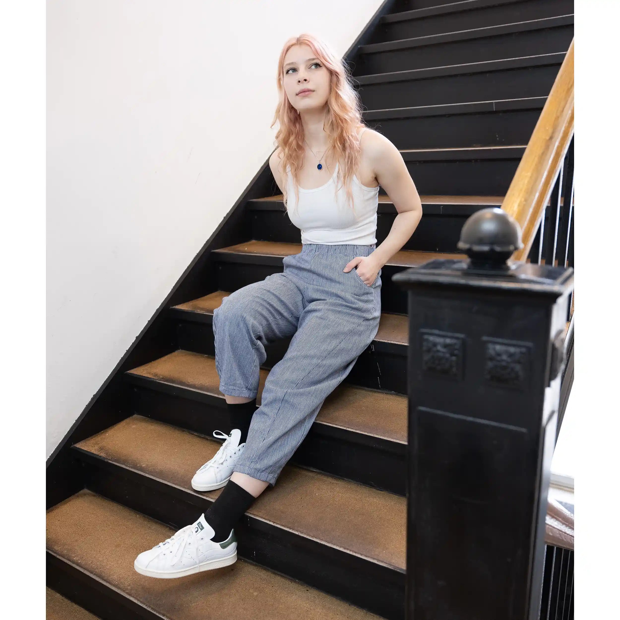 CUB Brett Pants, engineer stripe denim