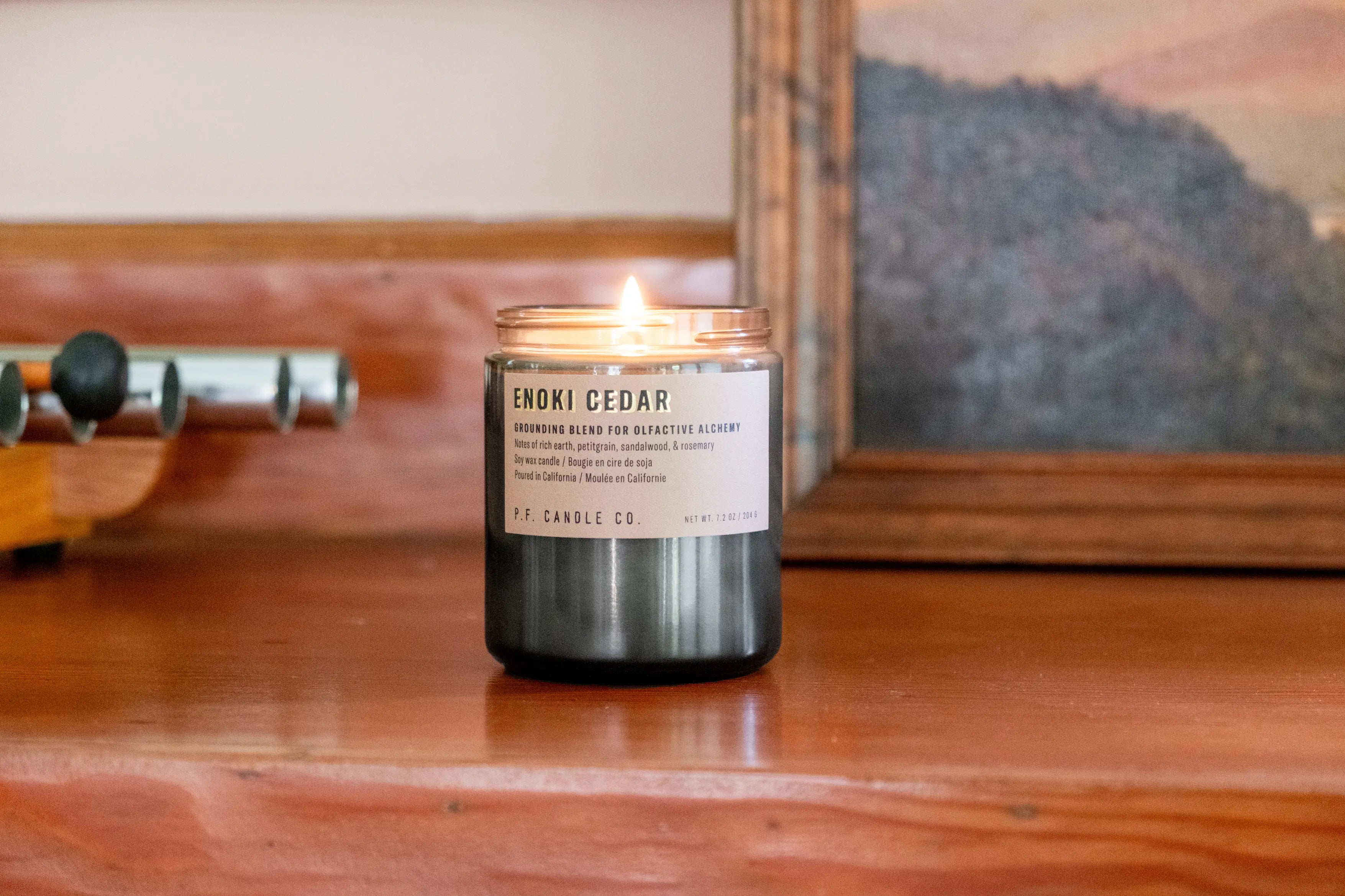 P.F. Candle Co. Enoki Cedar Alchemy Soy Candle- 7.2 Oz — available at Norwood