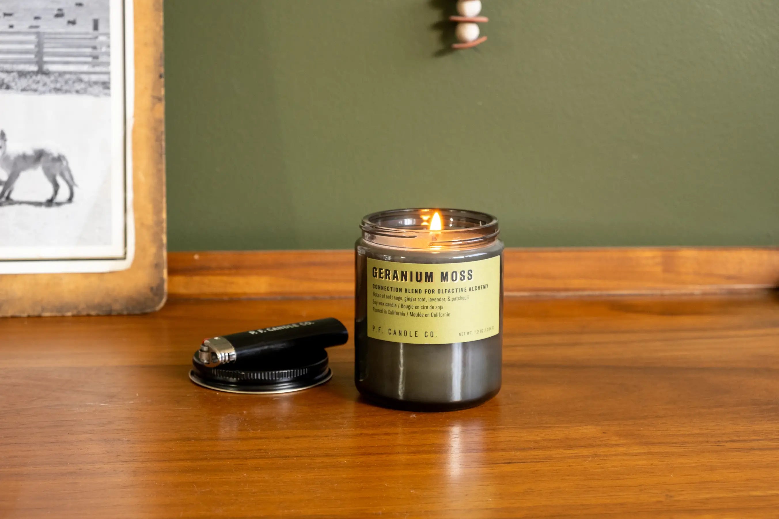 P.F. Candle Co. Geranium Moss Alchemy Soy Candle- 7.2 Oz — available at Norwood