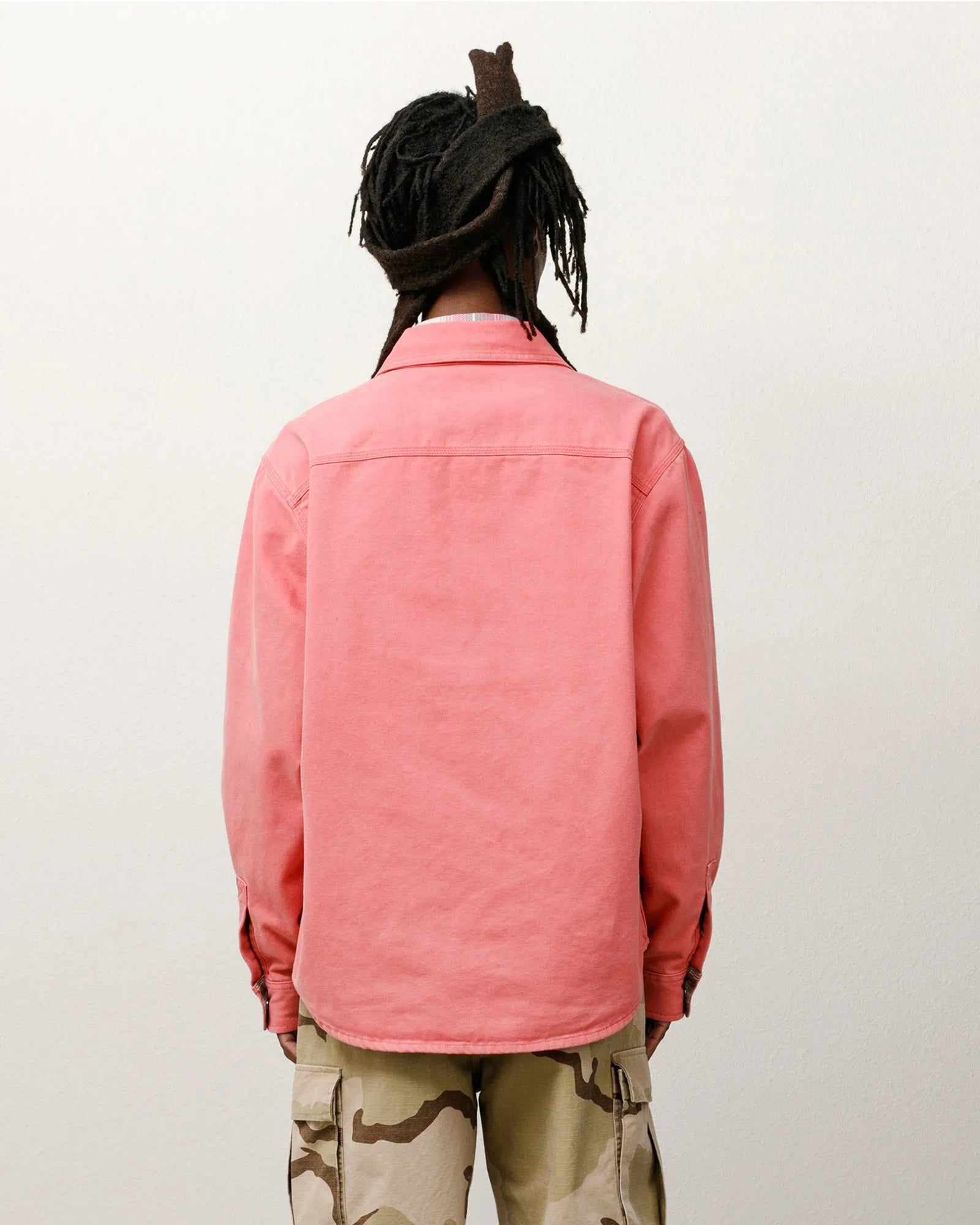 Stussy Heavy Washed Canvas Shirt, berry — available at Norwood