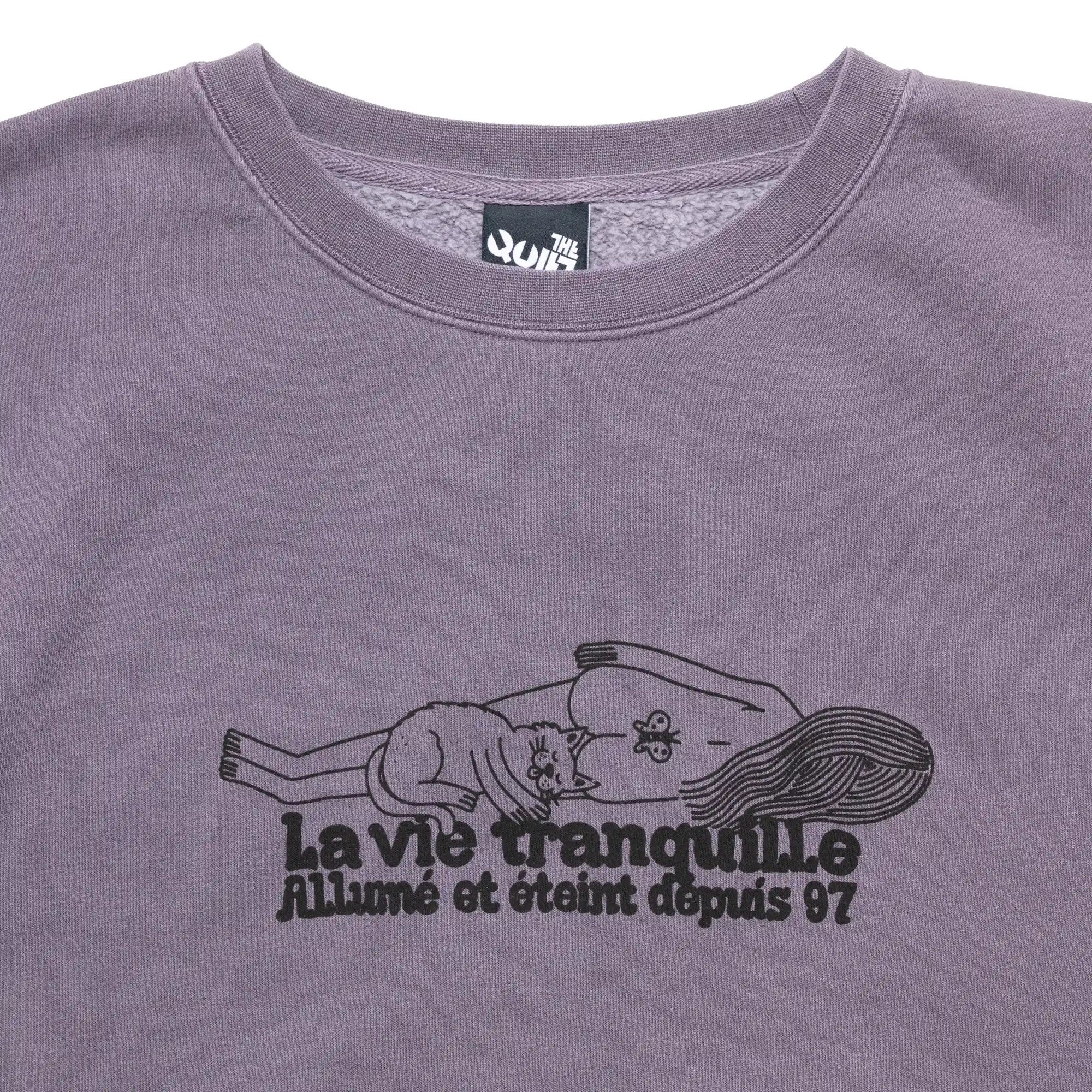 The Quiet Life Howell La Vie Pigment Dyed Crewneck, plum — available at Norwood