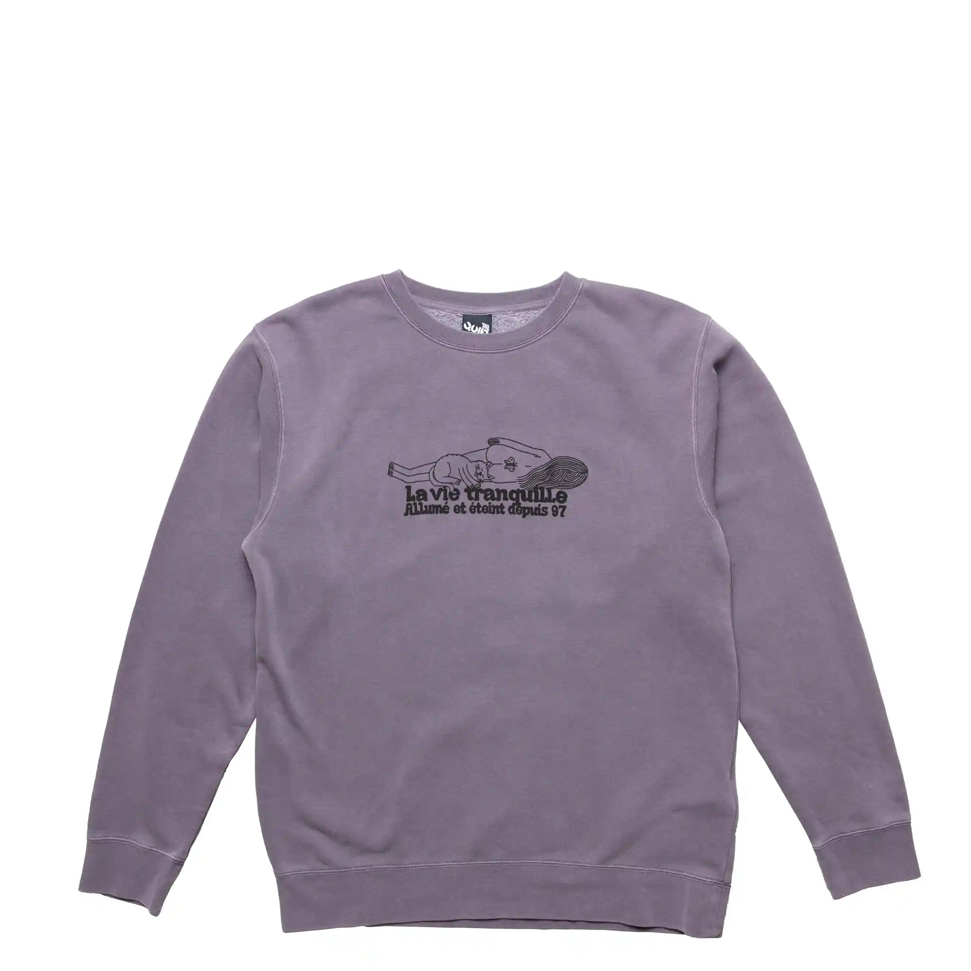 The Quiet Life Howell La Vie Pigment Dyed Crewneck, plum