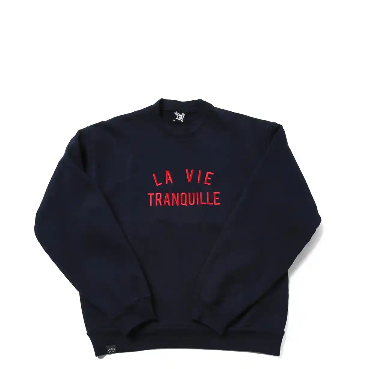 The Quiet Life La Vie Tranquille Embroidered Crew - Made In Usa, navy