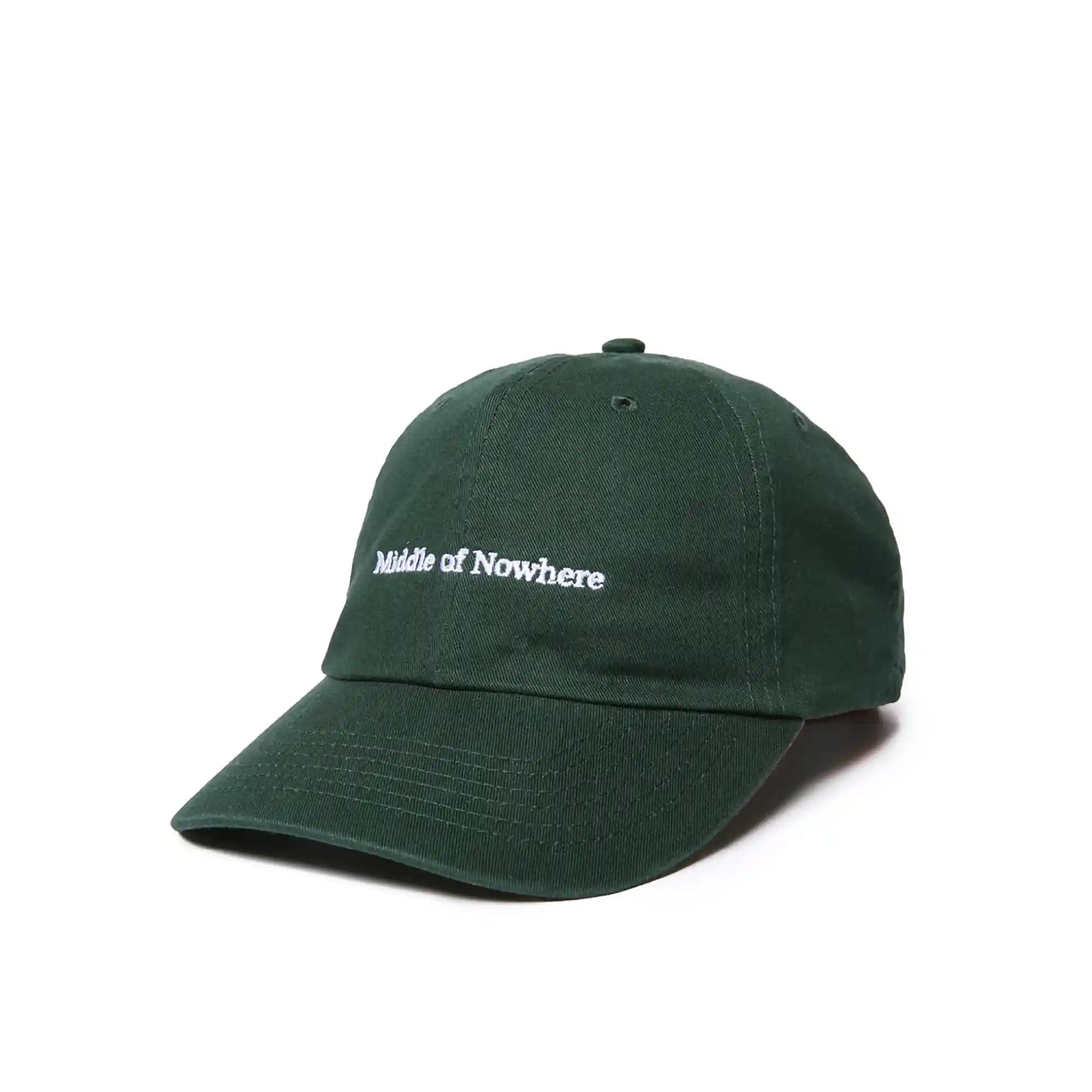 The Quiet Life Middle Of Nowhere Desert Serif Dad Hat, hunter green