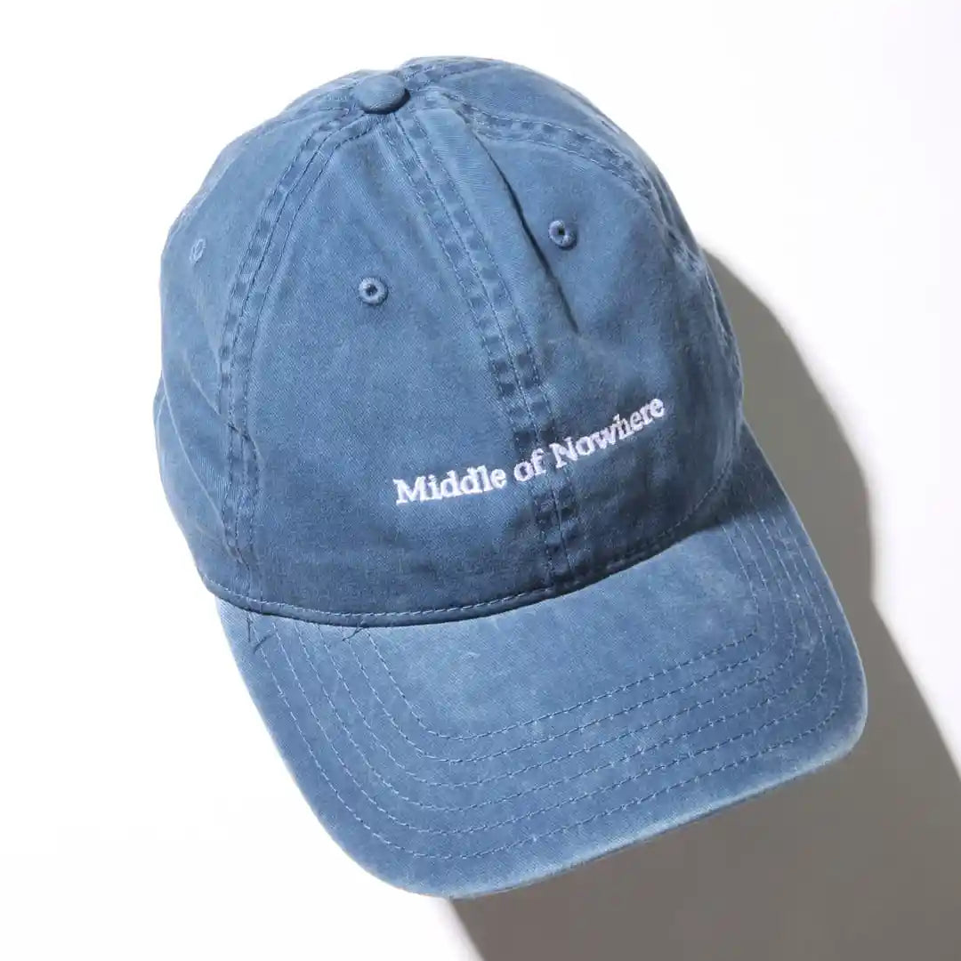 The Quiet Life Middle Of Nowhere Desert Serif Dad Hat, vintage blue — available at Norwood