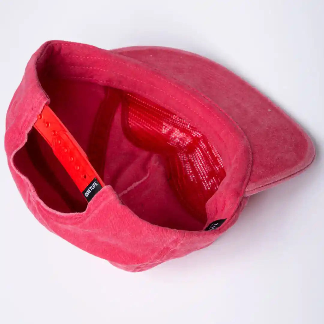 The Quiet Life Art Department Relaxed Snapback Hat, vintage red — available at Norwood