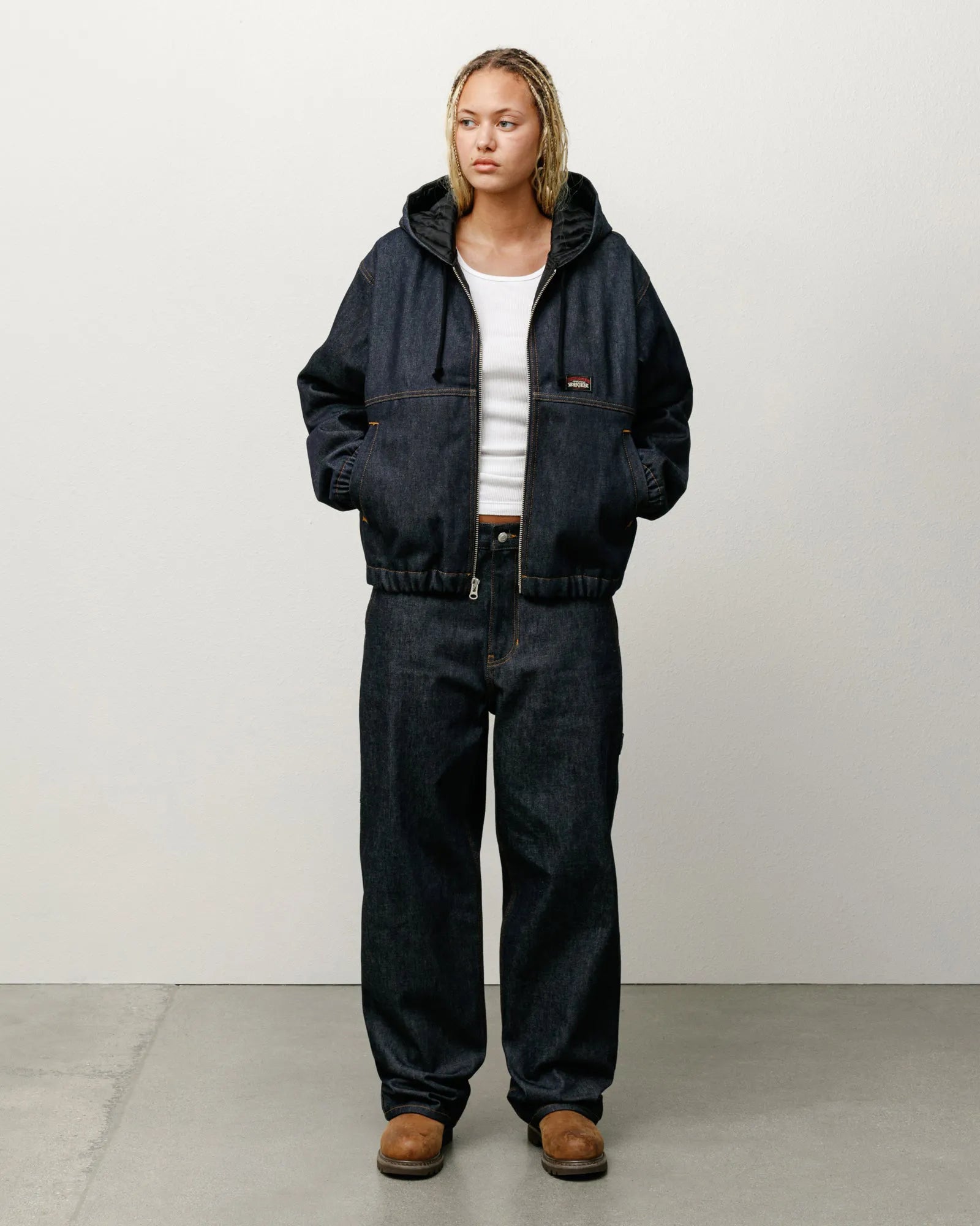 Stussy Work Jacket Denim, raw indigo — available at Norwood