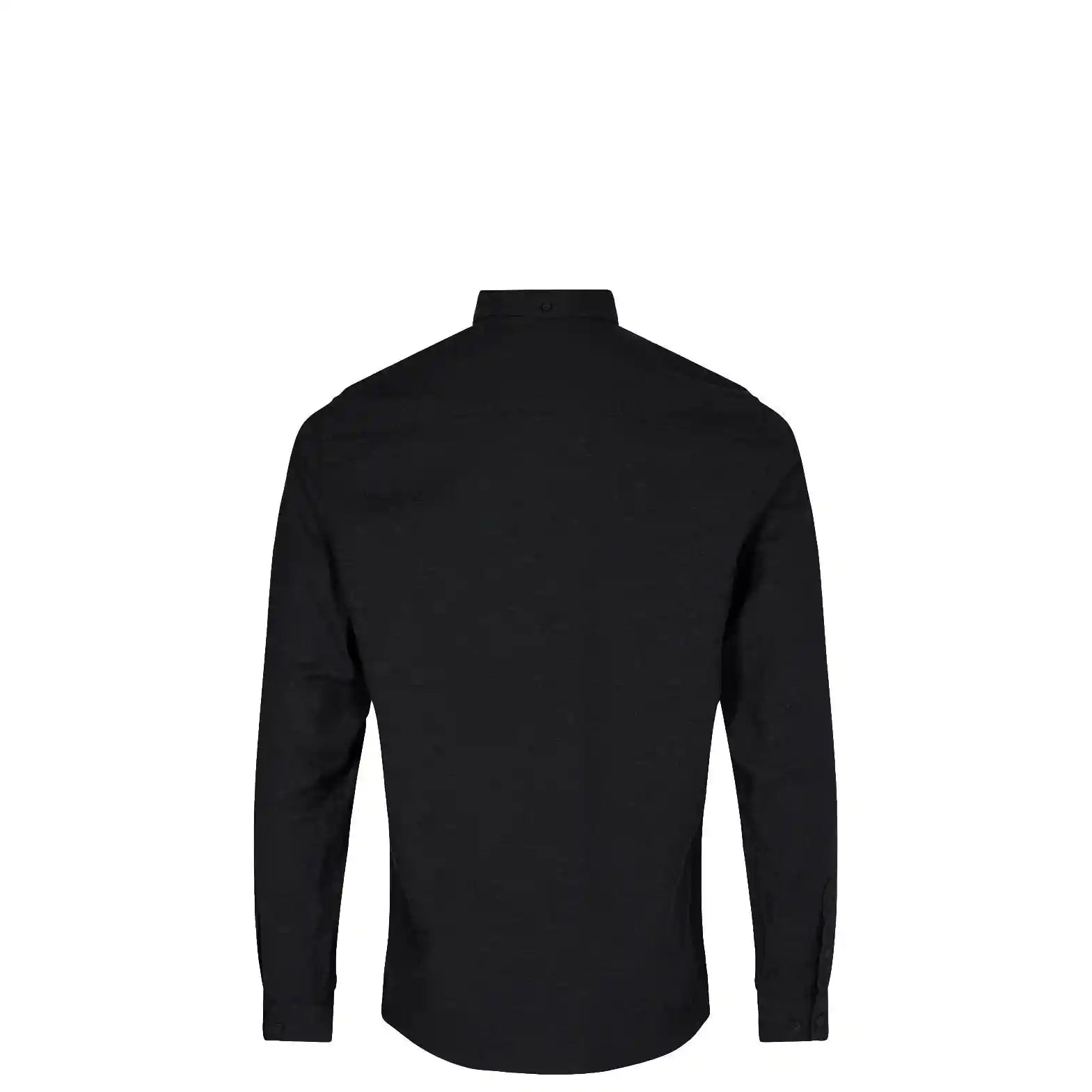 Minimum Jay 3.0 Longsleeve Shirt, black/grey melange — available at Norwood