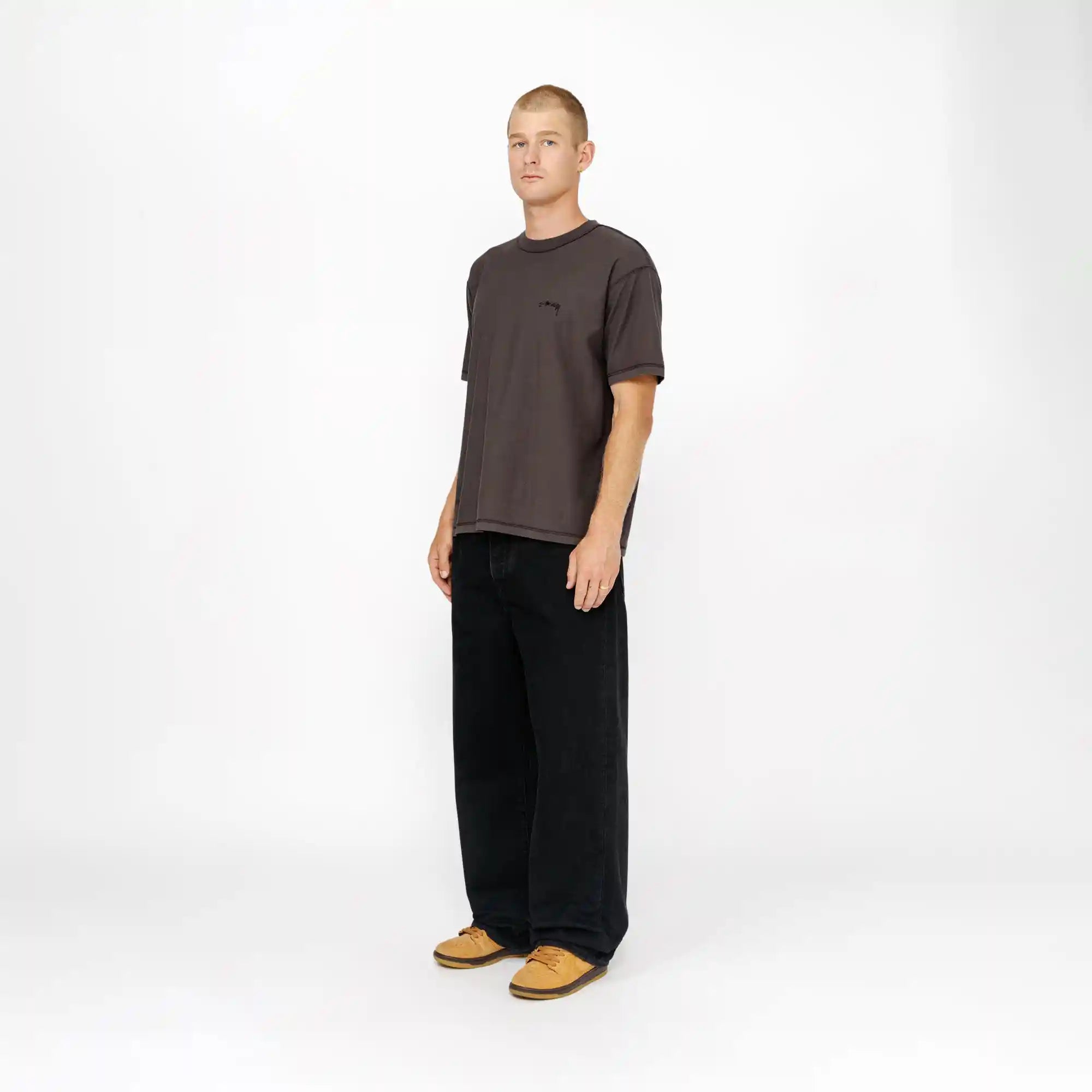 Stussy Lazy Short Sleeve Tee, faded black — available at Norwood