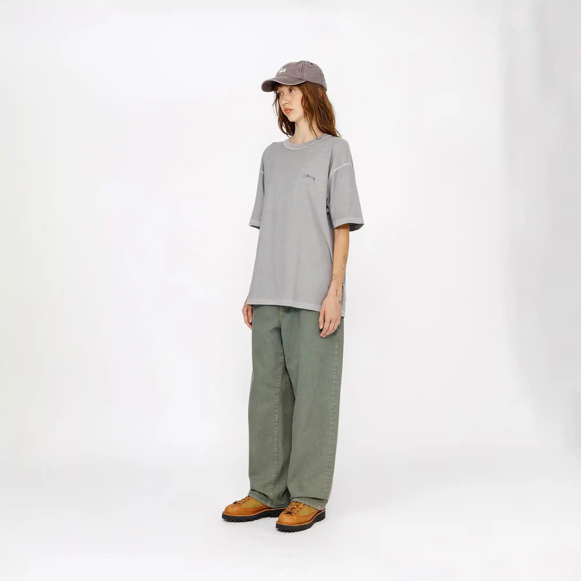 Stussy Lazy Short Sleeve Tee, grey — available at Norwood
