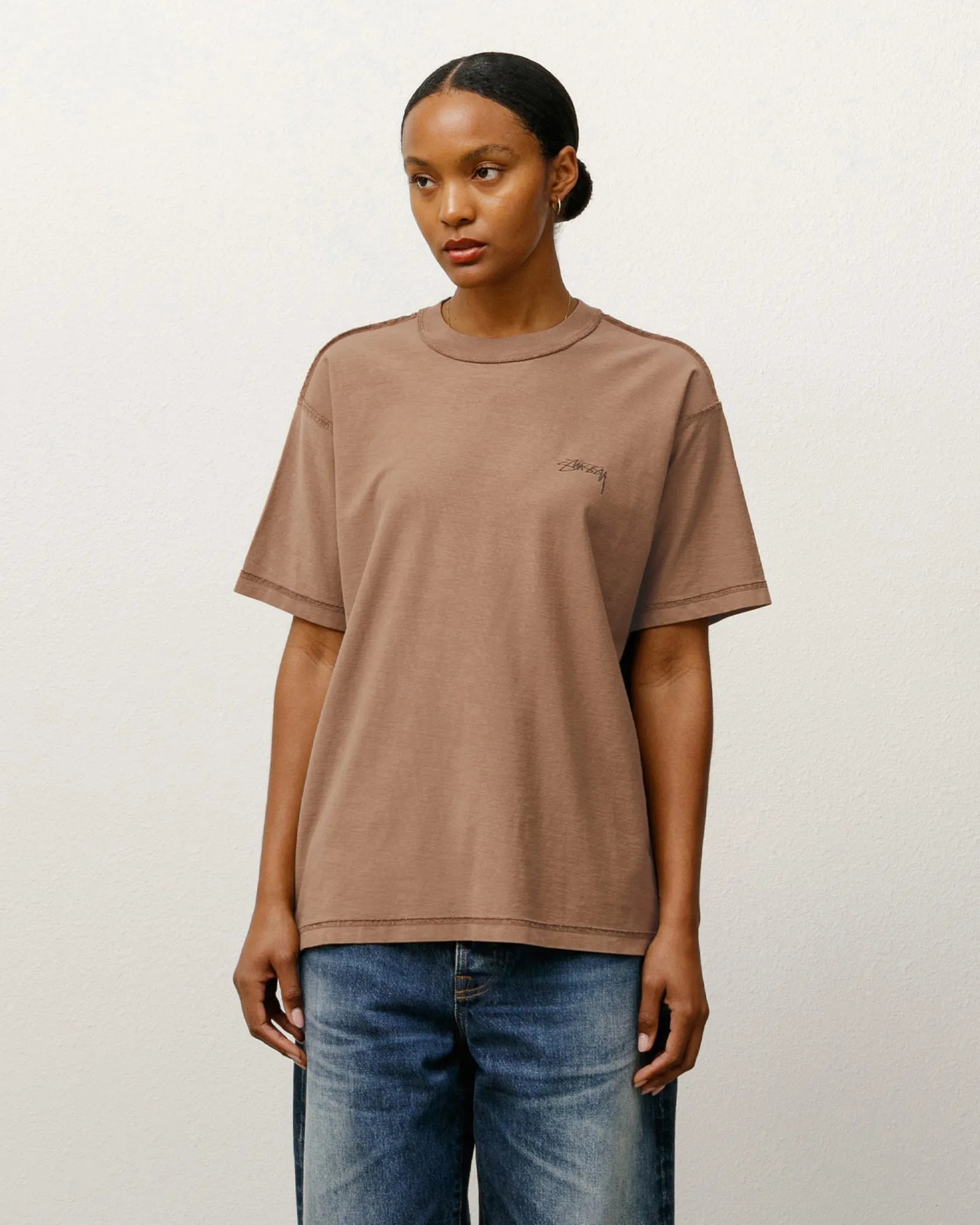 Stussy Lazy Tee, umber — available at Norwood