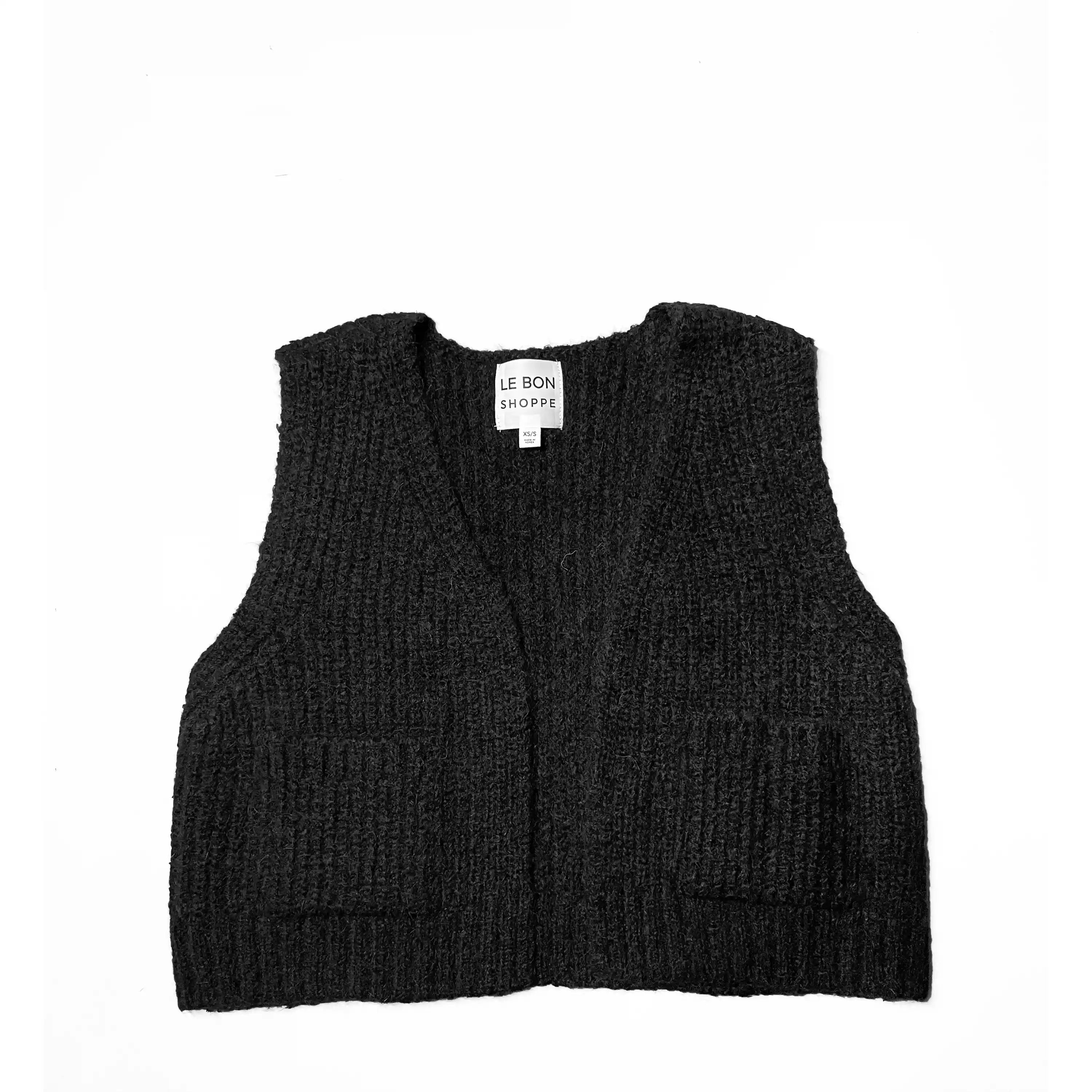 Le Bon Shoppe Womens Alpaca Grandpa Vest, ebony