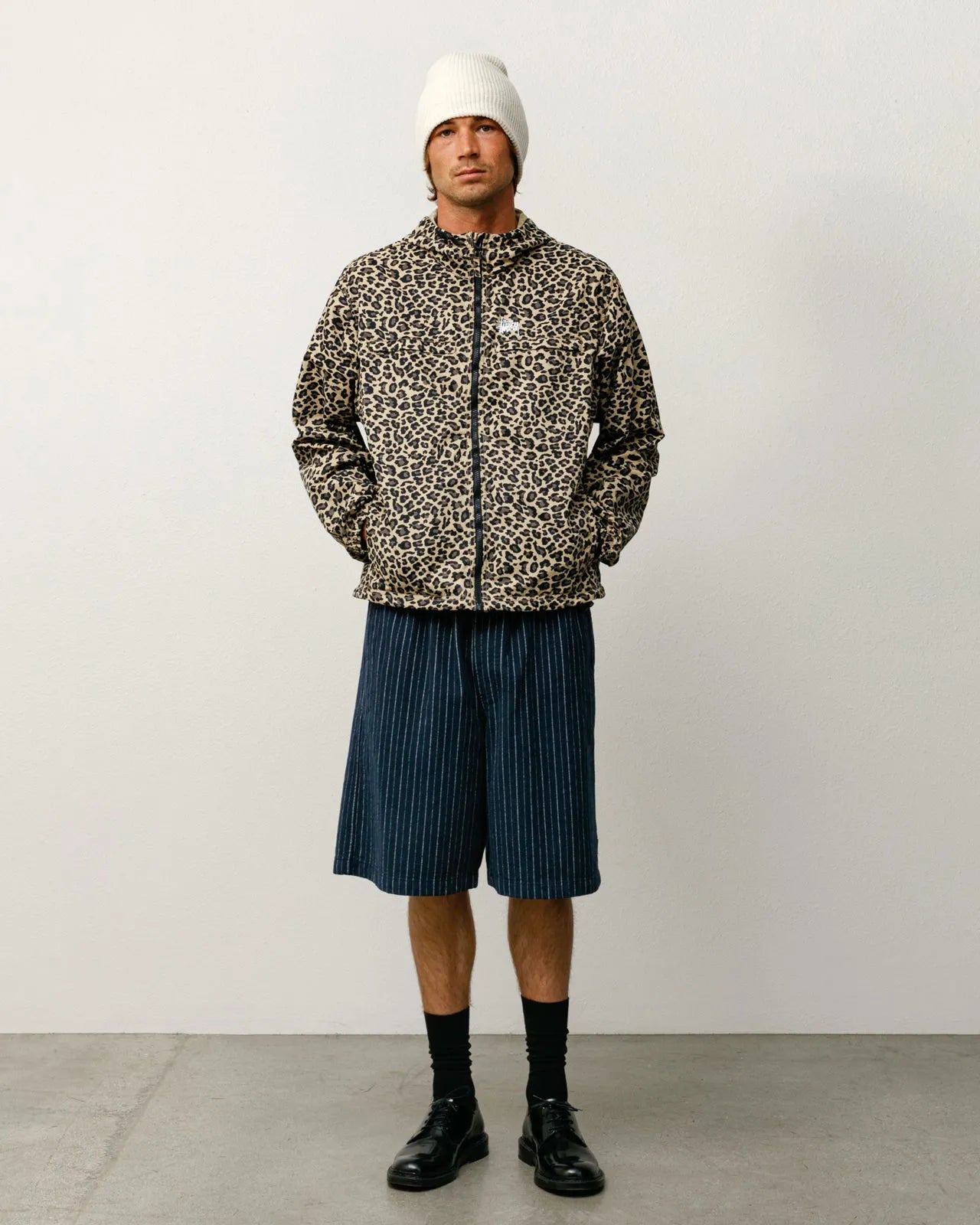 Stussy Lightweight Hooded Jacket, cheetah — available at Norwood