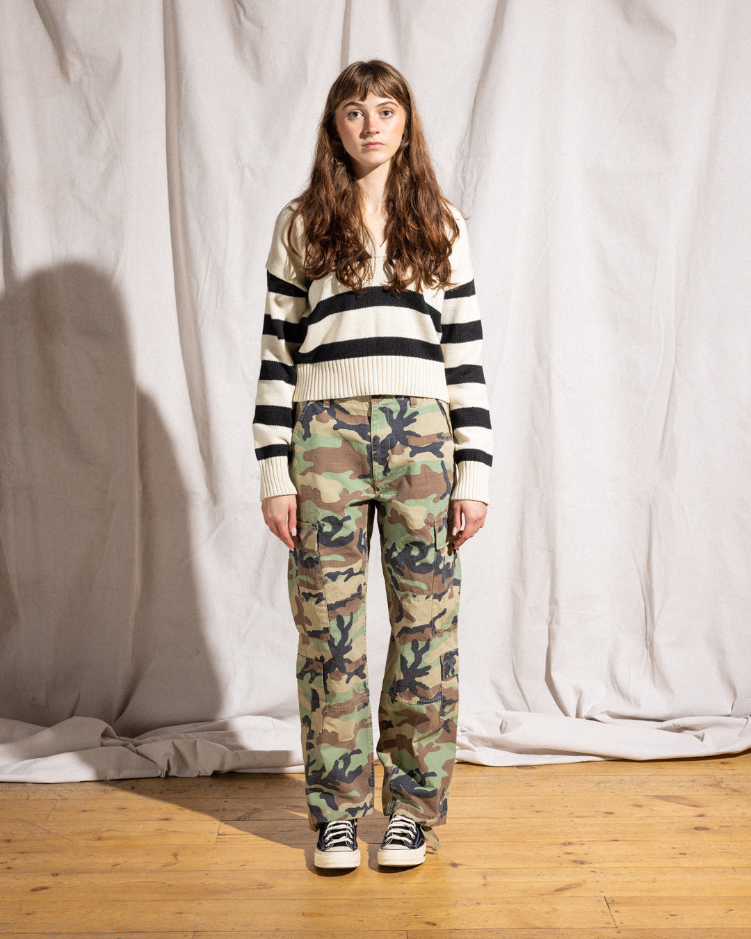 Womens Triple Stripe Collared Sweater — available at Norwood