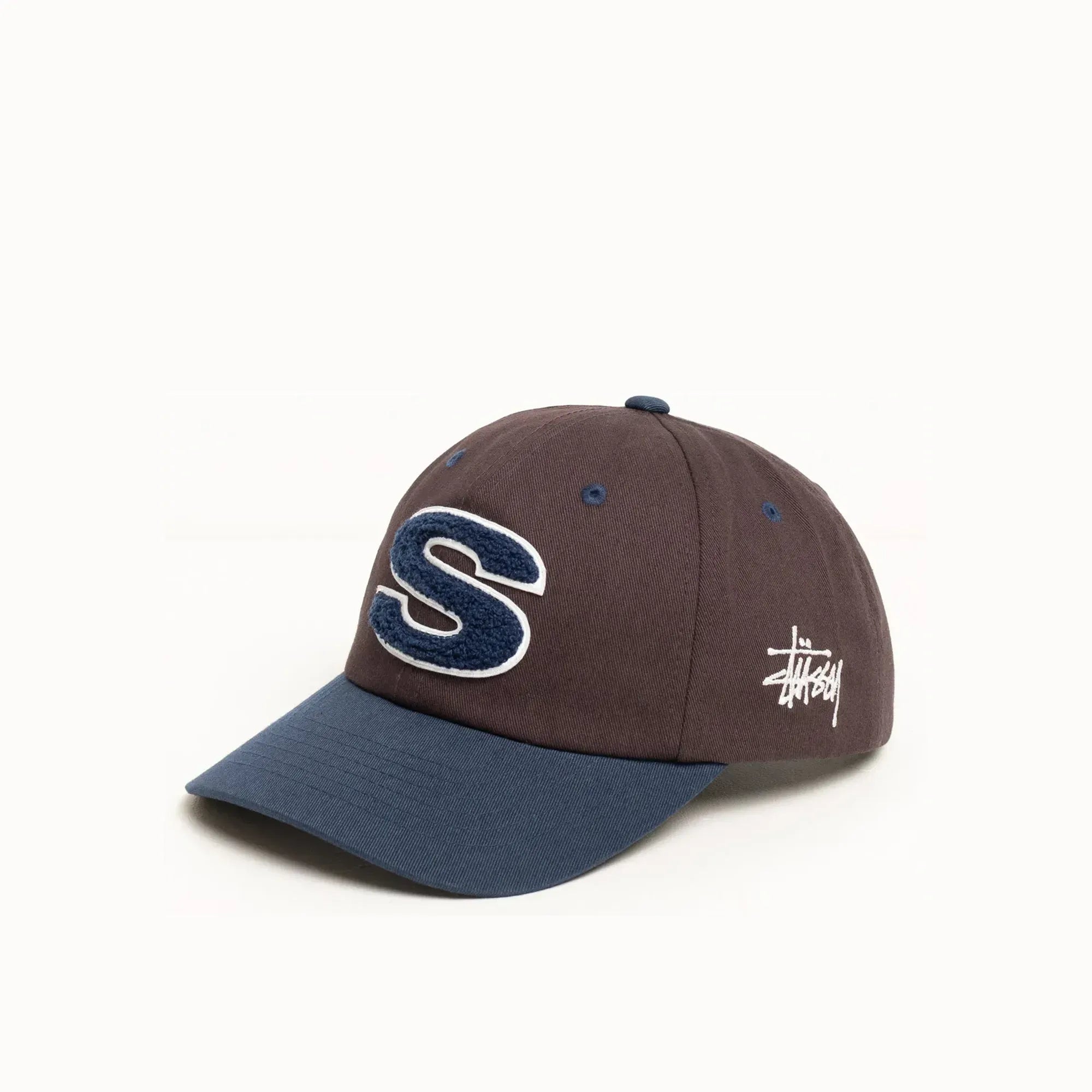Stussy Chenille Low Pro Cap, dark brown — available at Norwood